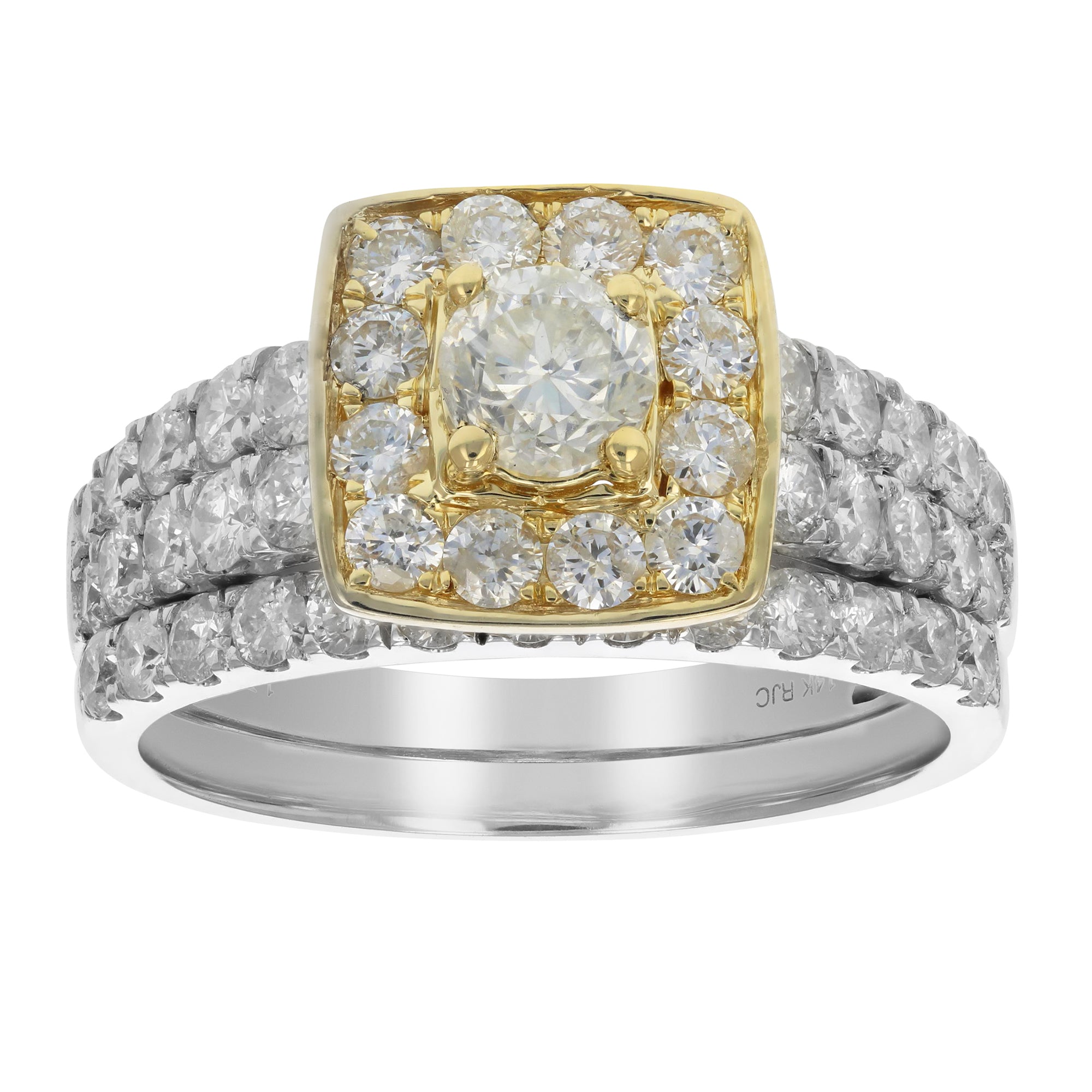 Two-tone Diamond Bridal Rings Set