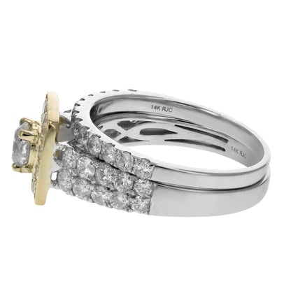 Two-tone Diamond Bridal Rings Set