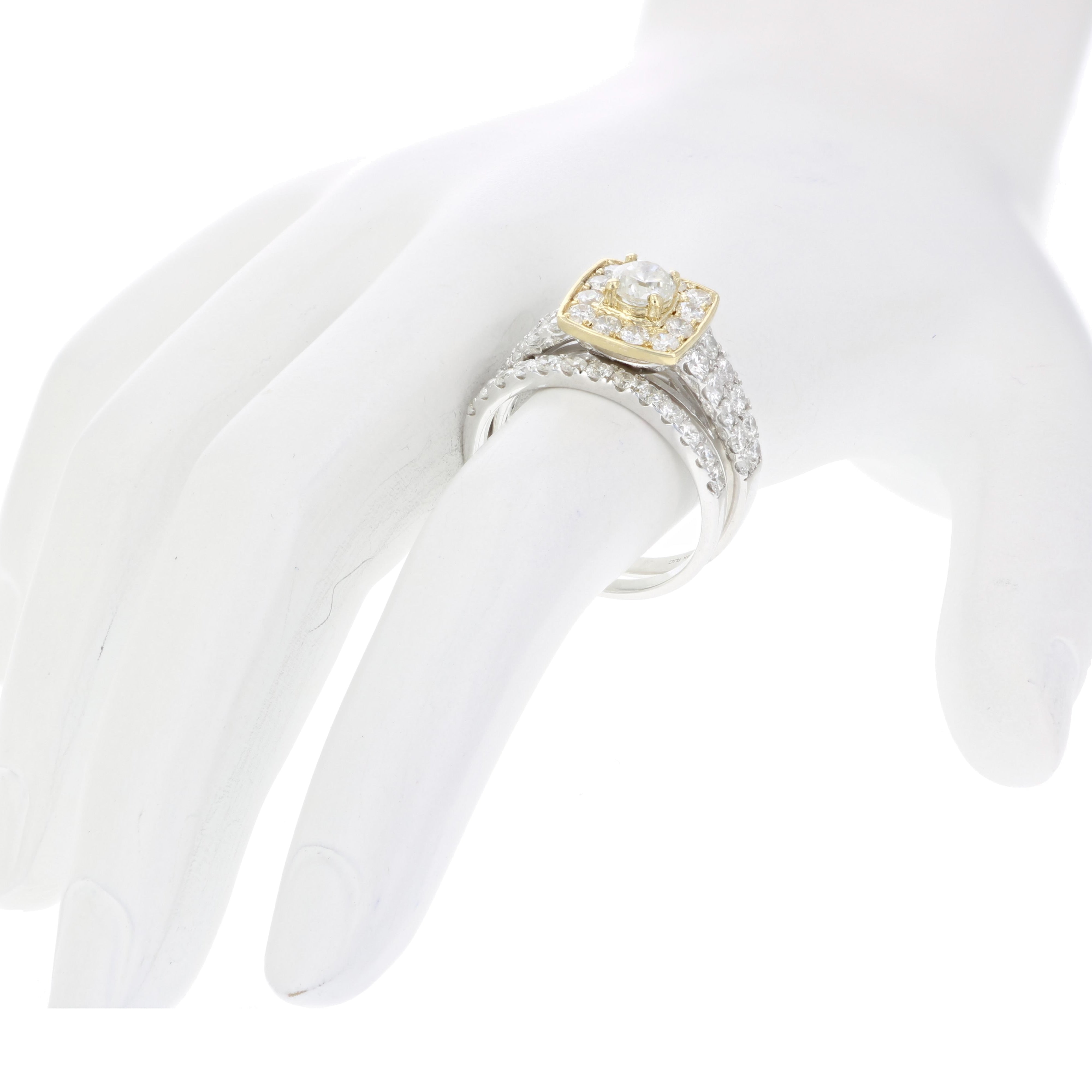 Two-tone Diamond Bridal Rings Set