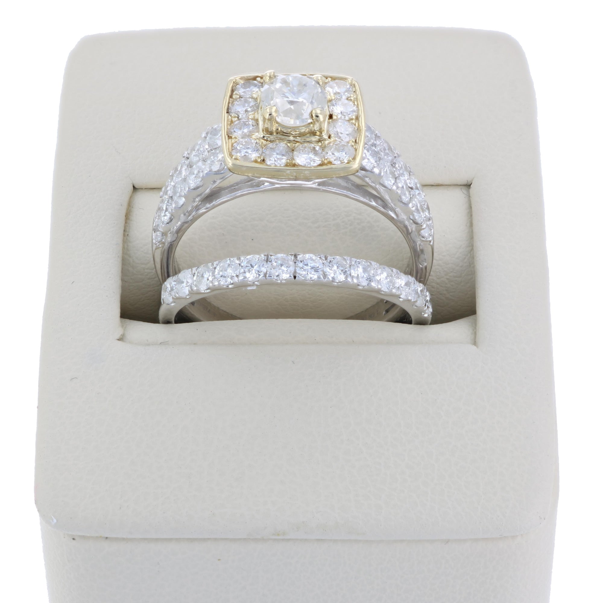 Two-tone Diamond Bridal Rings Set