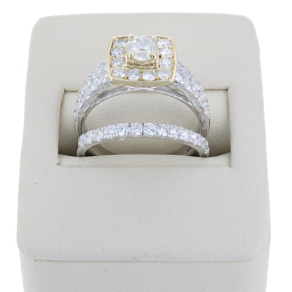 Two-tone Diamond Bridal Rings Set