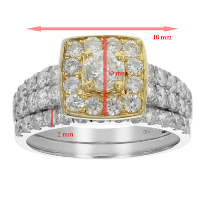 Two-tone Diamond Bridal Rings Set