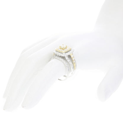 Cushion Split Shank Rings Set