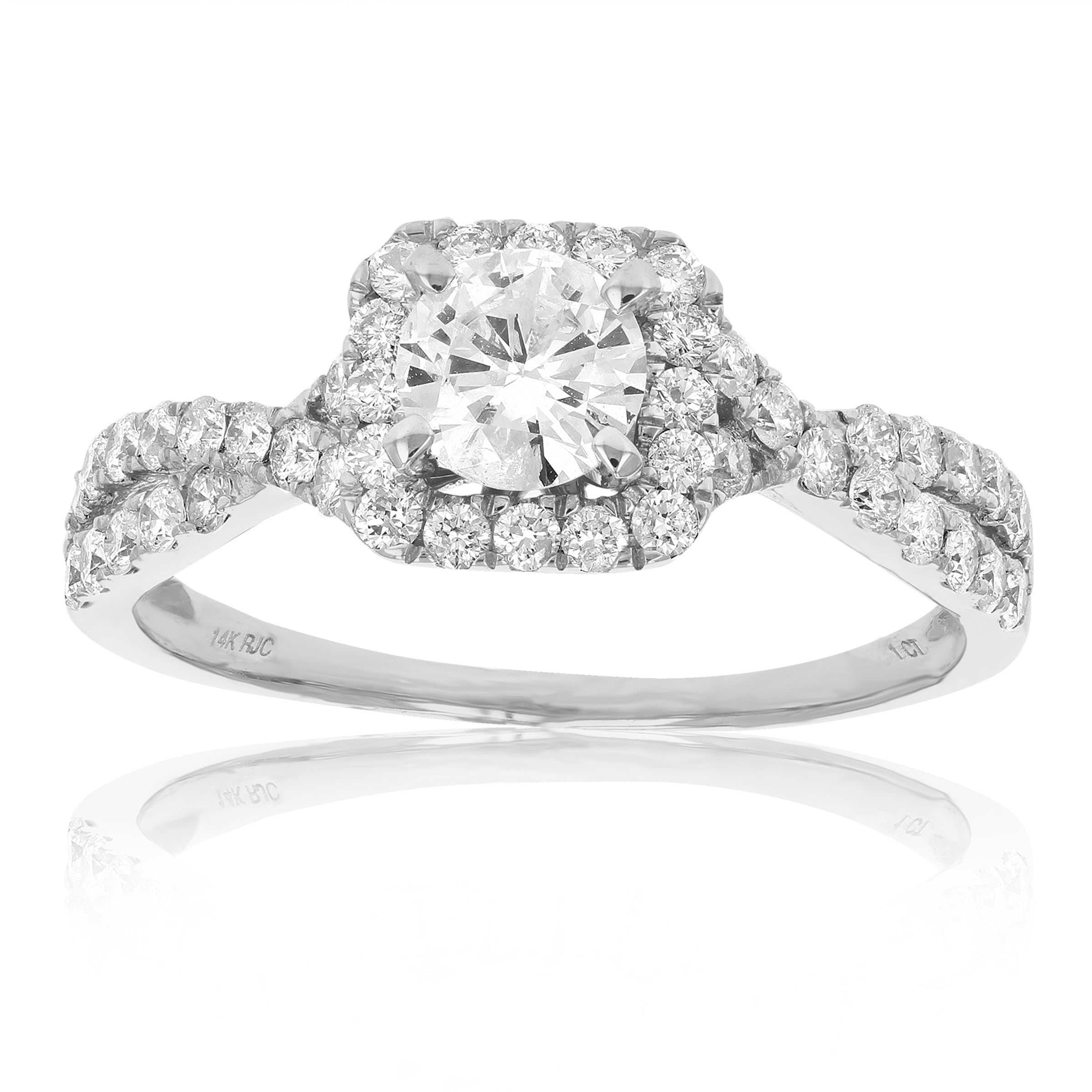 Petite Twisted Diamond Engagement Ring