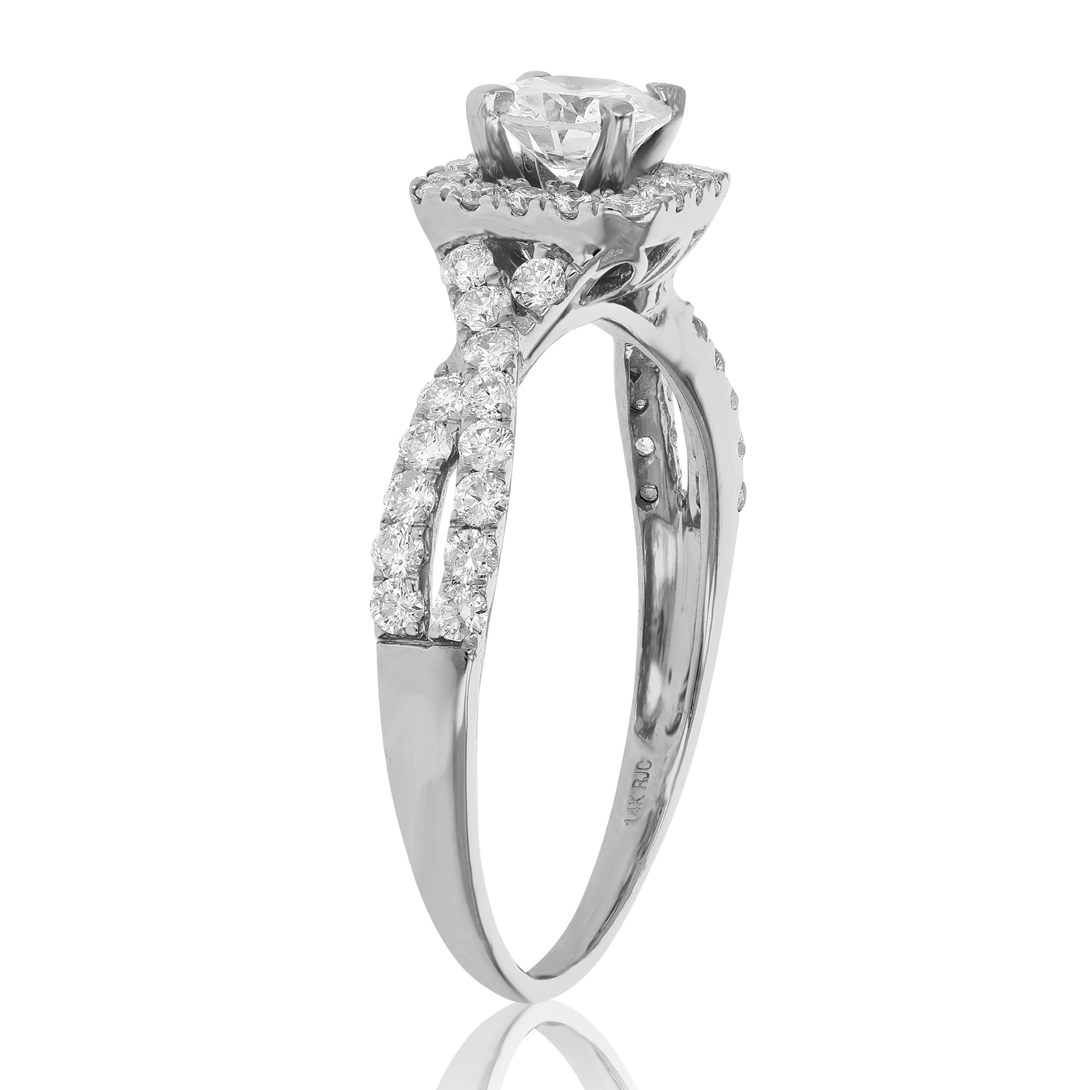 Petite Twisted Diamond Engagement Ring