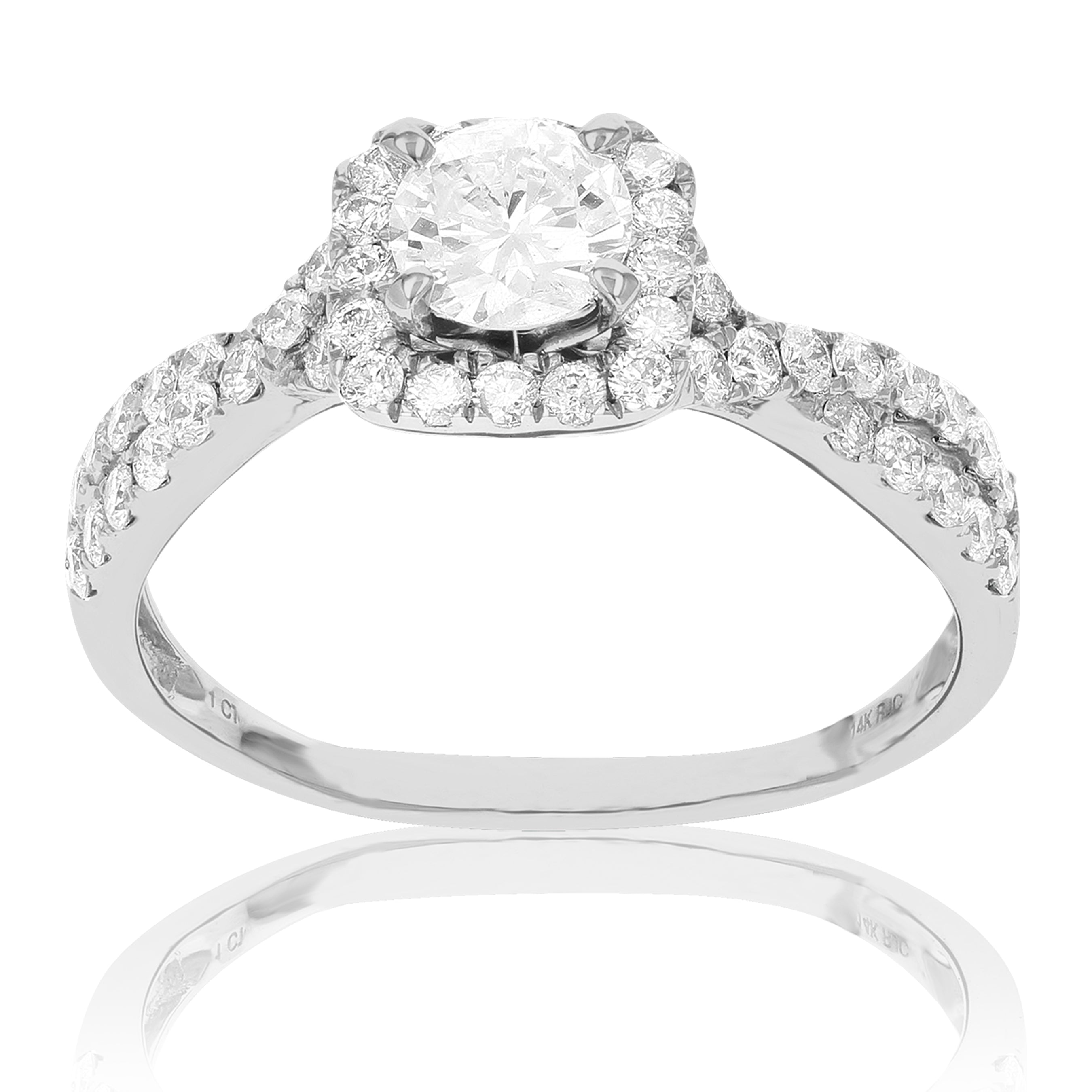 Petite Twisted Diamond Engagement Ring