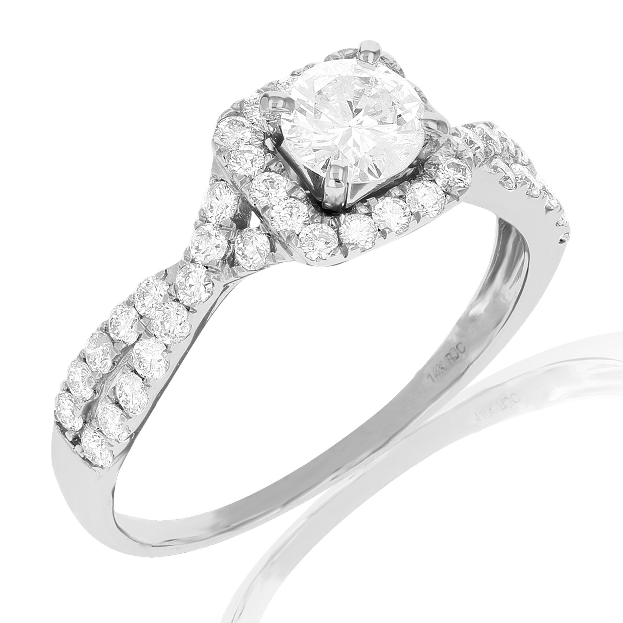 Petite Twisted Diamond Engagement Ring