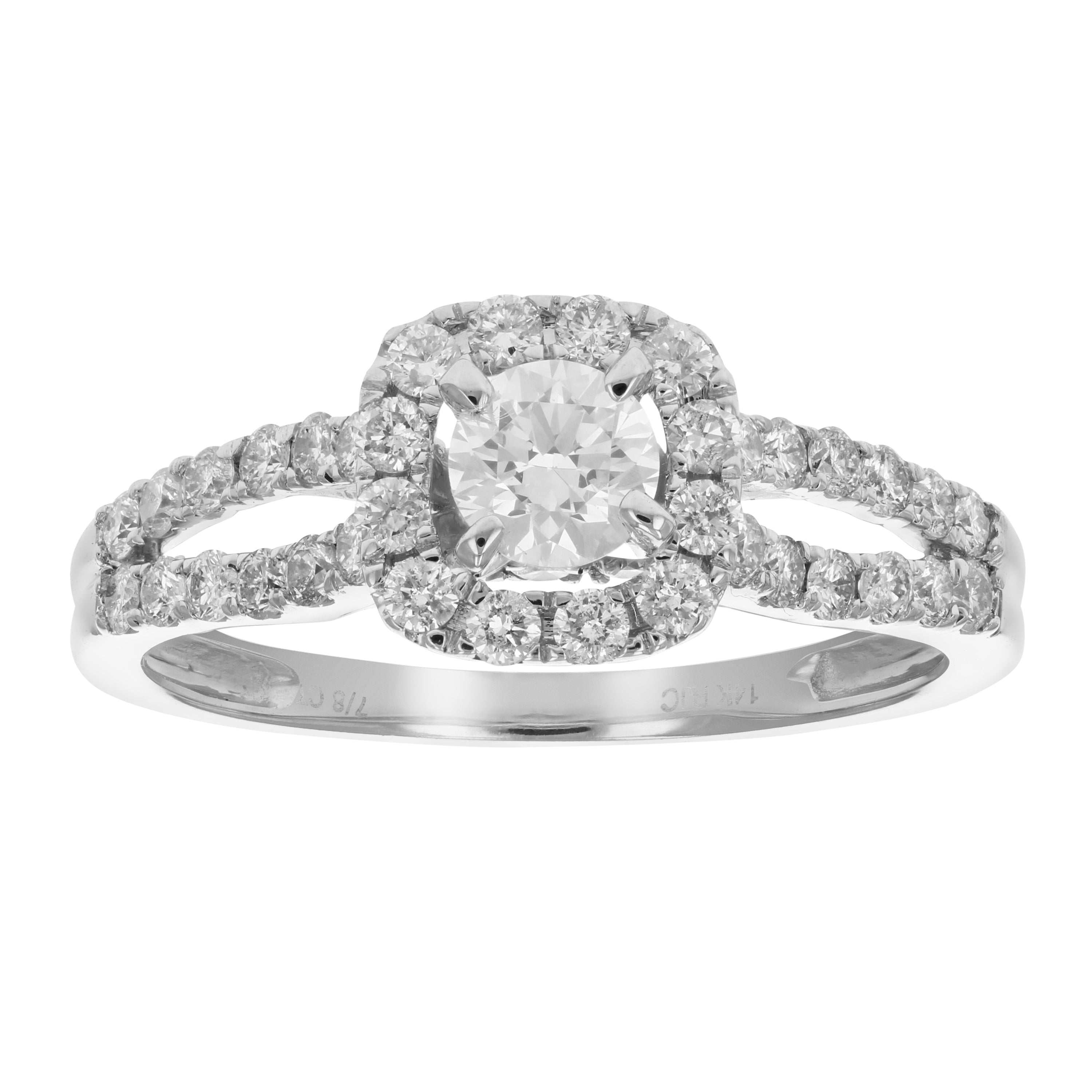 Twisted Halo Diamond Engagement Ring