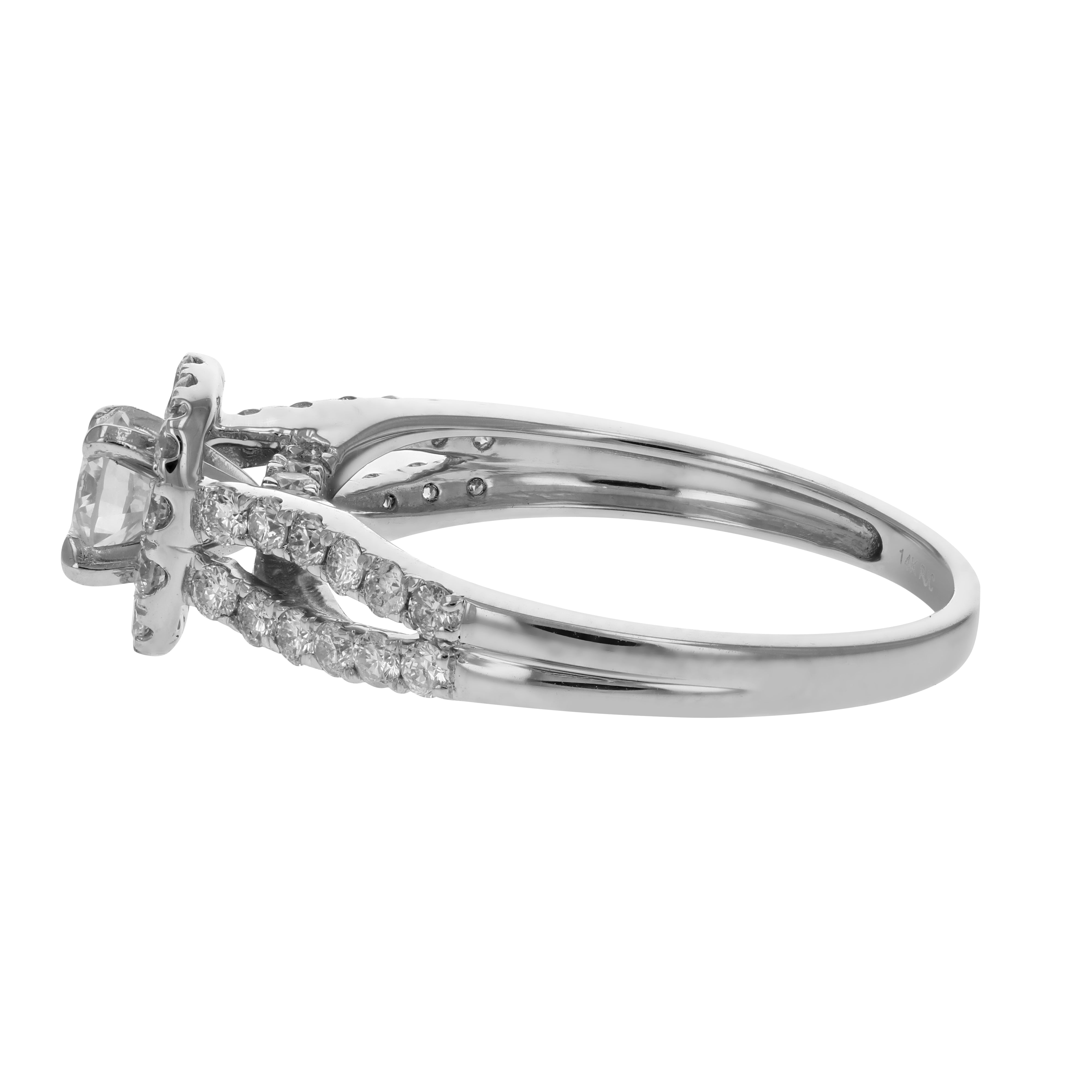 Twisted Halo Diamond Engagement Ring