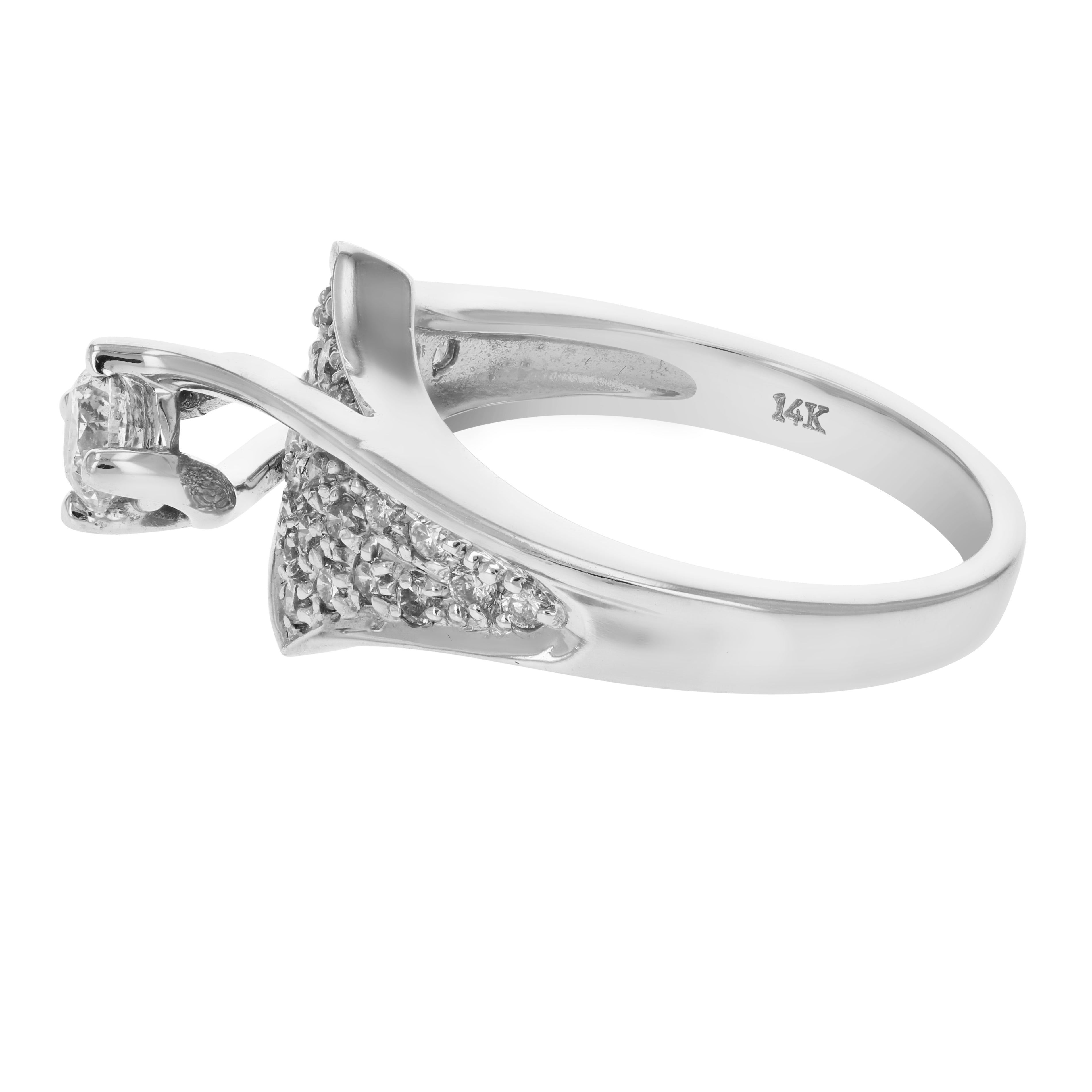 Abstract Halo Diamond Engagement Ring