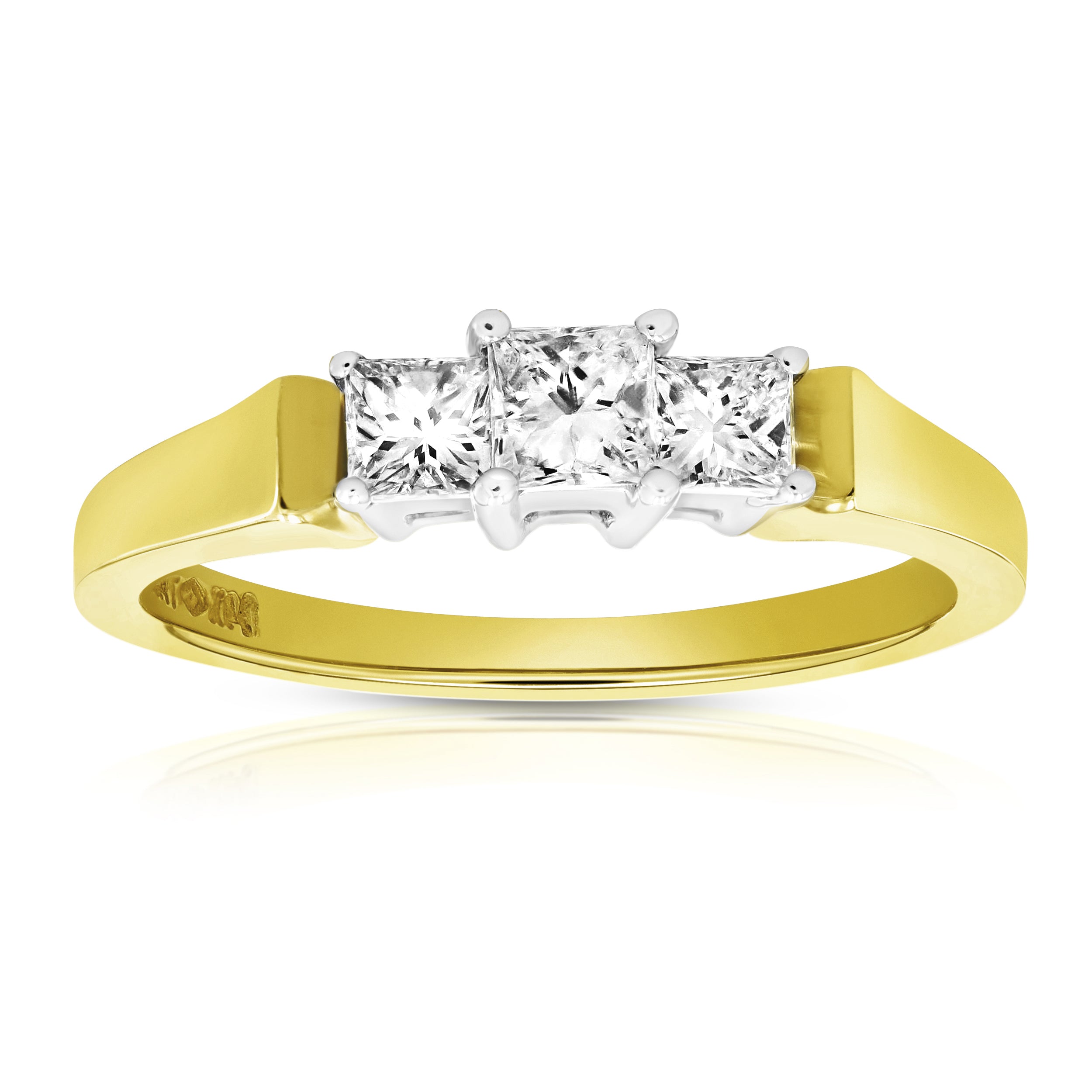 Three Stone Princess Diamond Ring