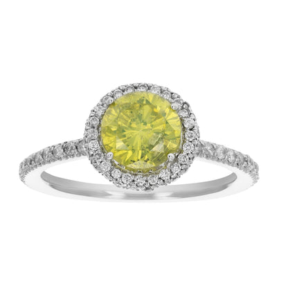 Yellow Solitaire Round Engagement Ring