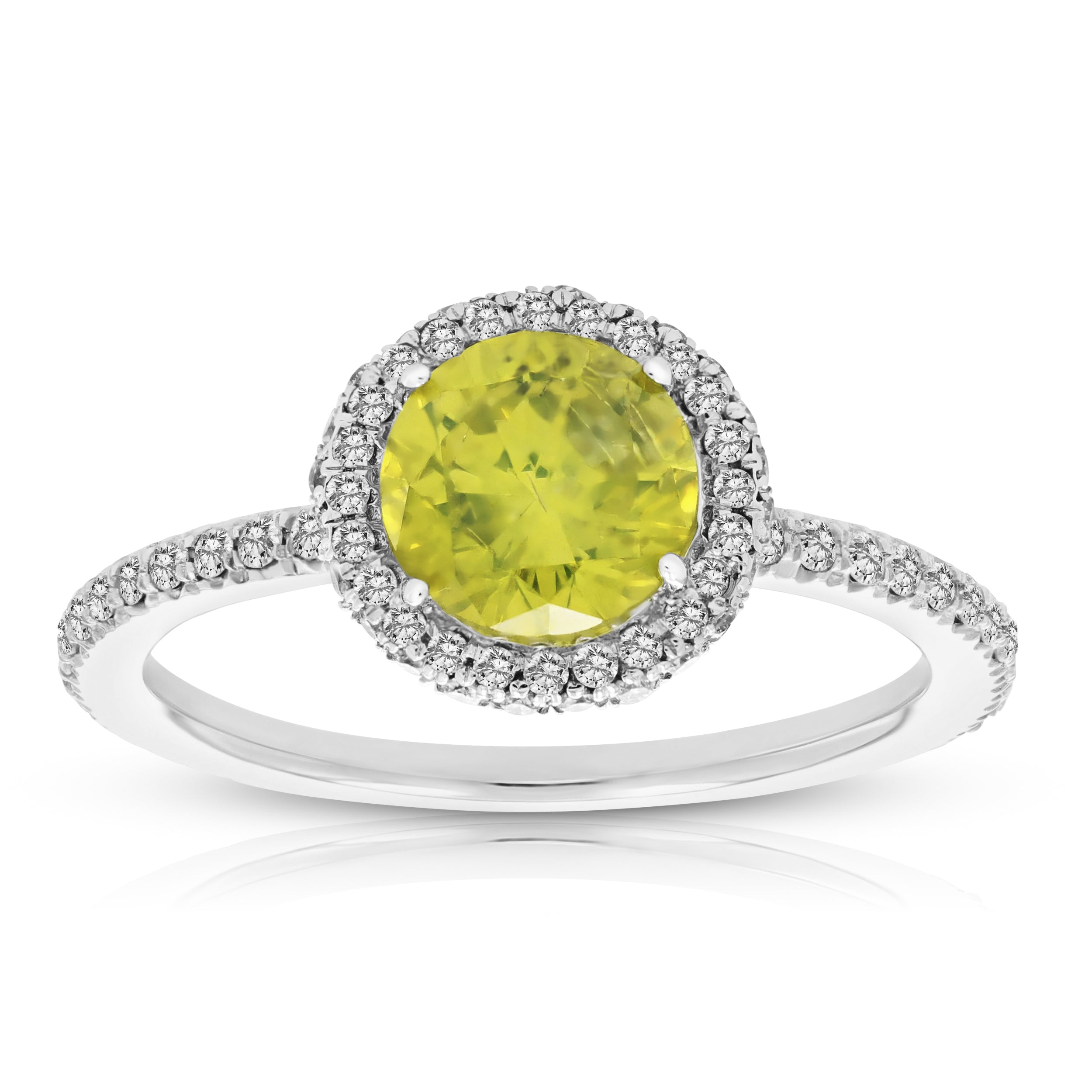 Yellow Solitaire Round Engagement Ring