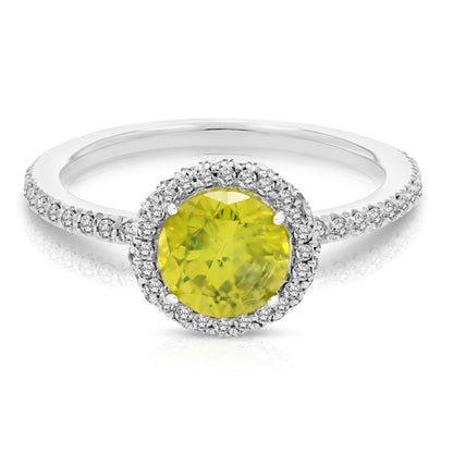 Yellow Solitaire Round Engagement Ring