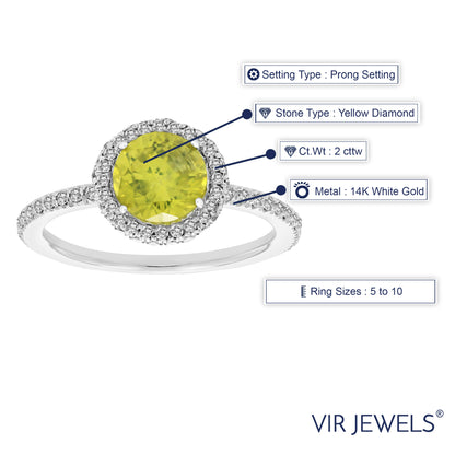 Yellow Solitaire Round Engagement Ring