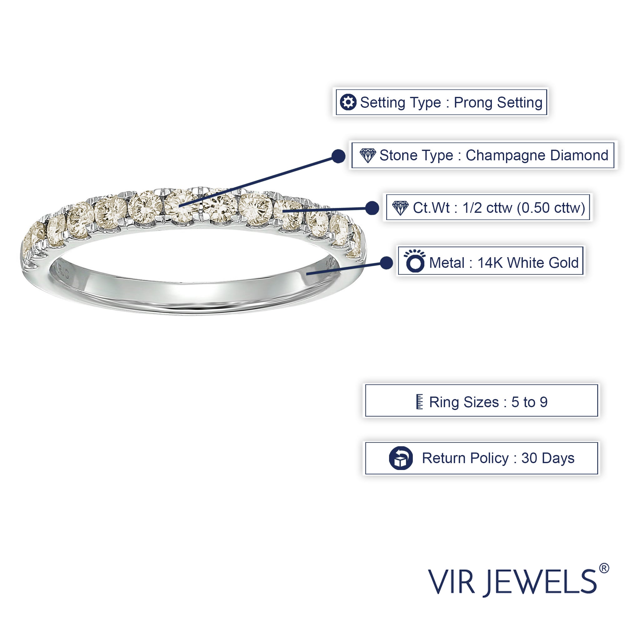 Champagne Petite Wedding Band