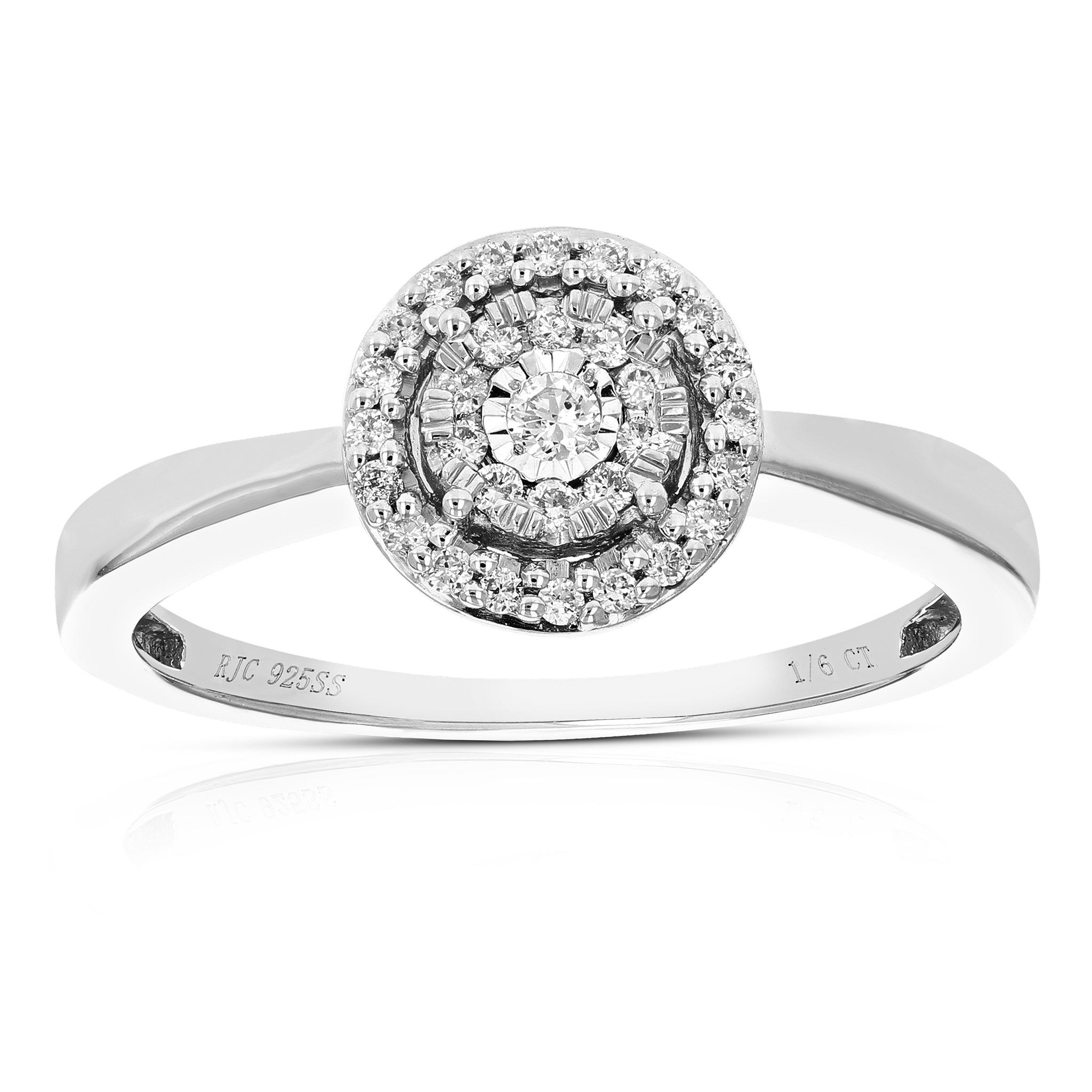 Sterling silver lab created deals diamond ring