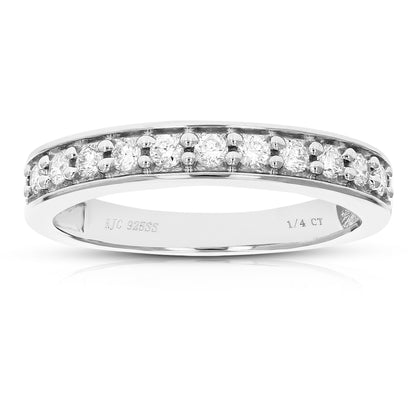 French Diamond Basket Wedding Band