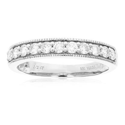 Milgrain Pave Diamond Wedding Band