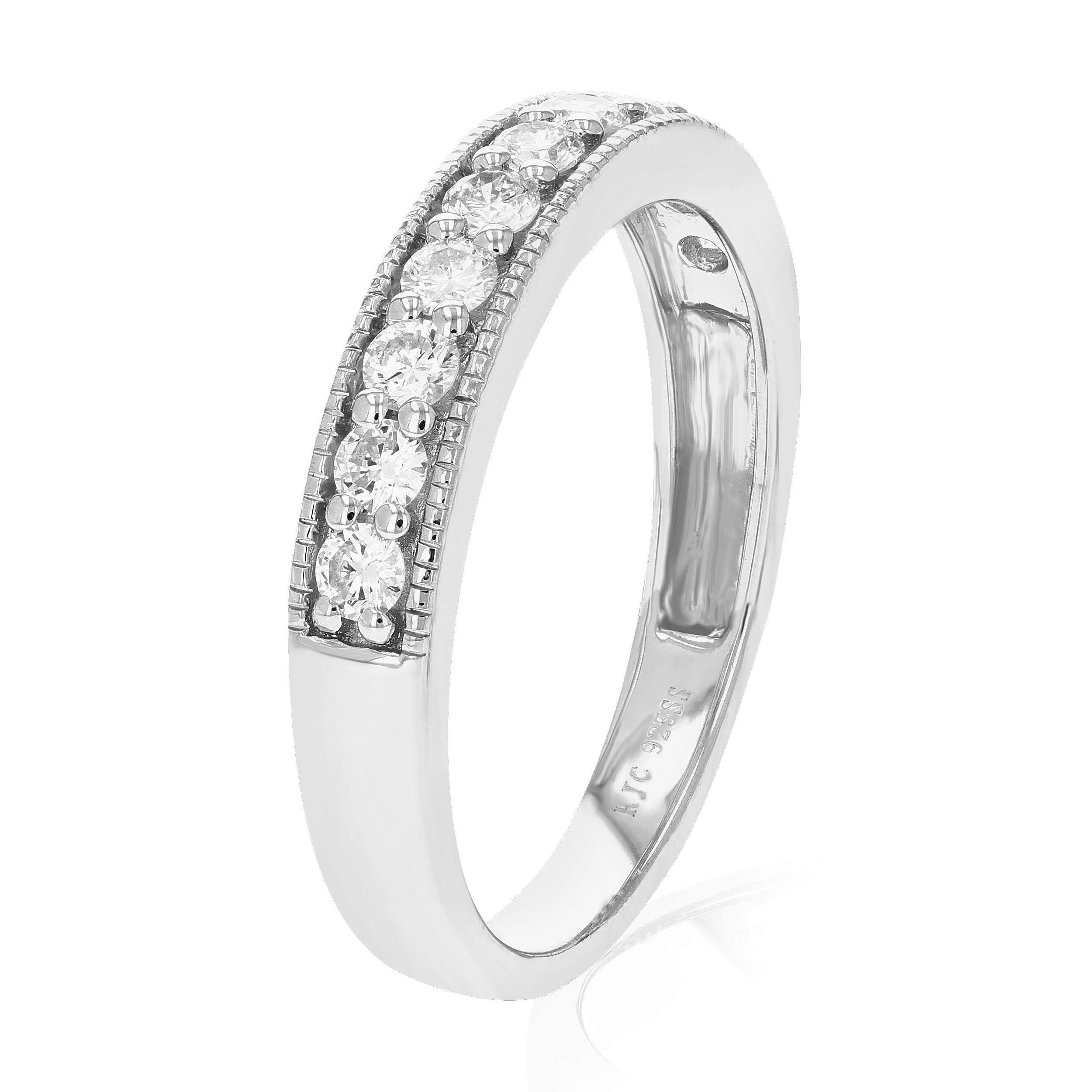 Milgrain Pave Diamond Wedding Band