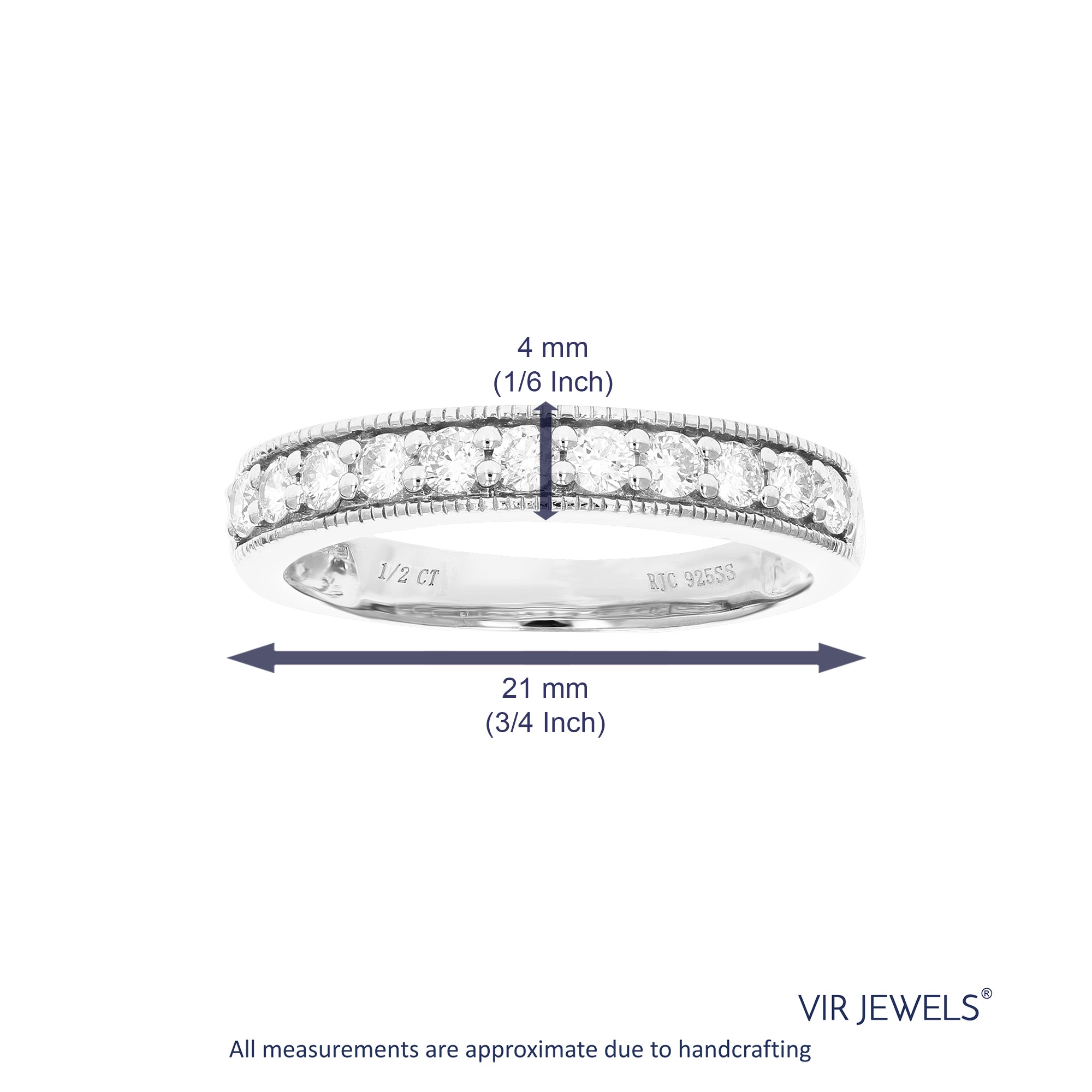 Milgrain Pave Diamond Wedding Band