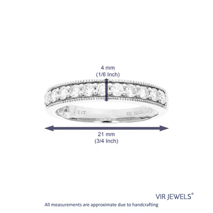 Milgrain Pave Diamond Wedding Band