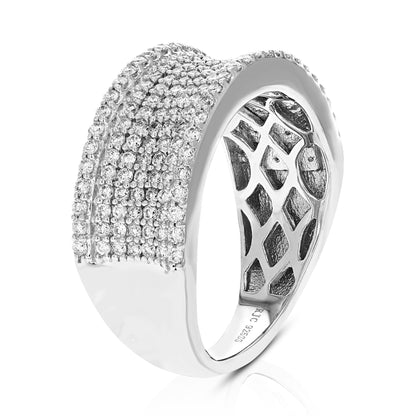 Multi Row Diamond Wedding Band