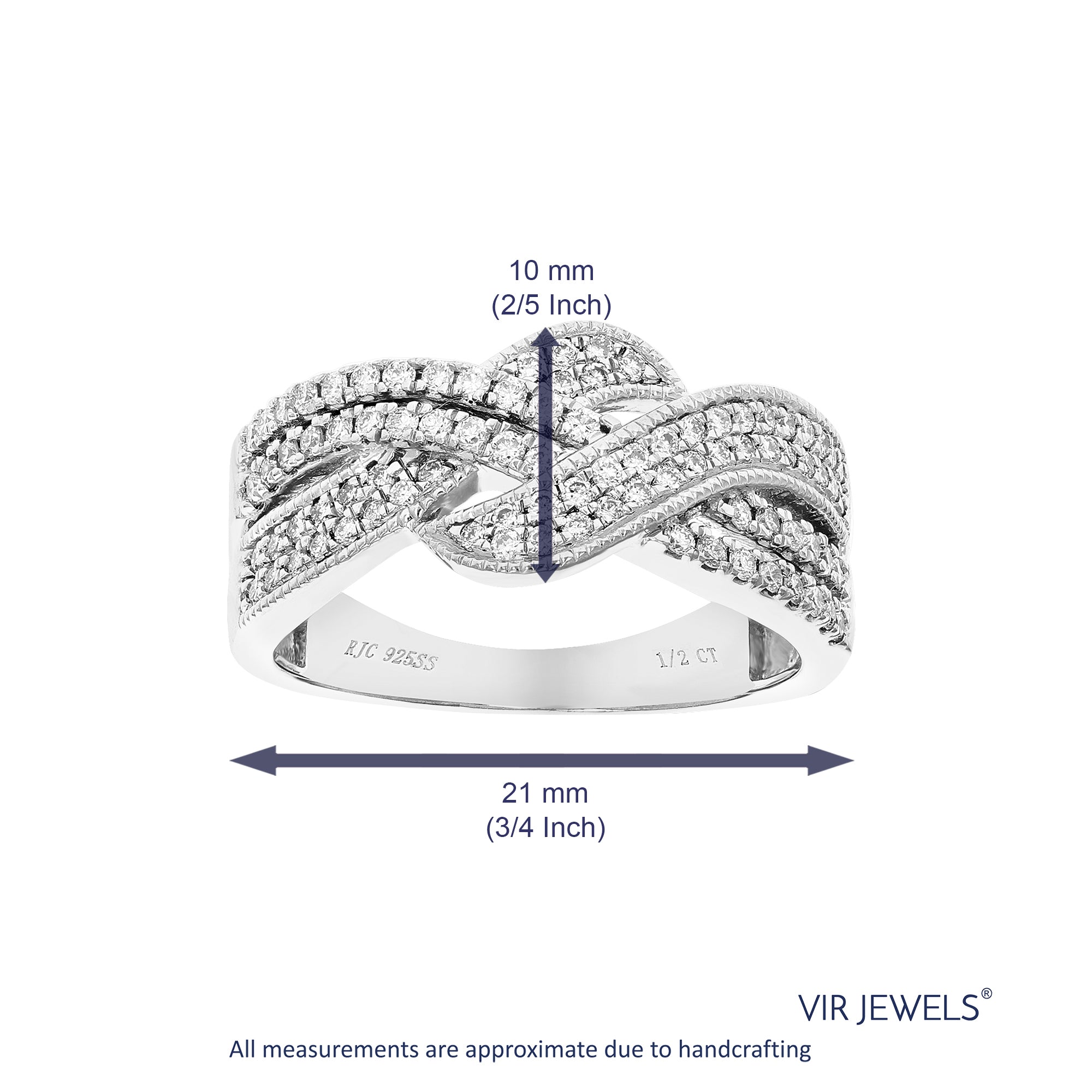 Petite Cross Over Wedding Band