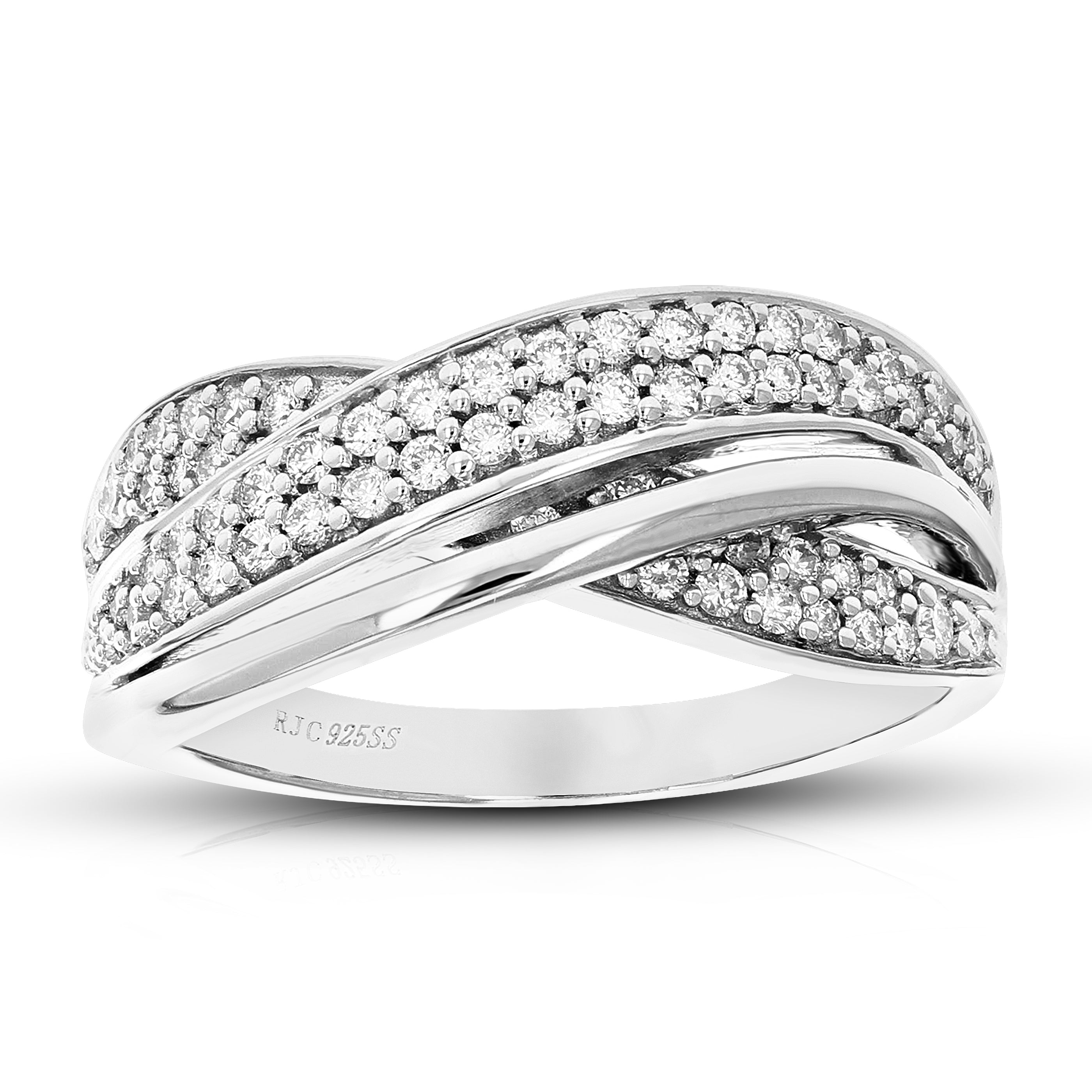 Crossover Round Wedding Band