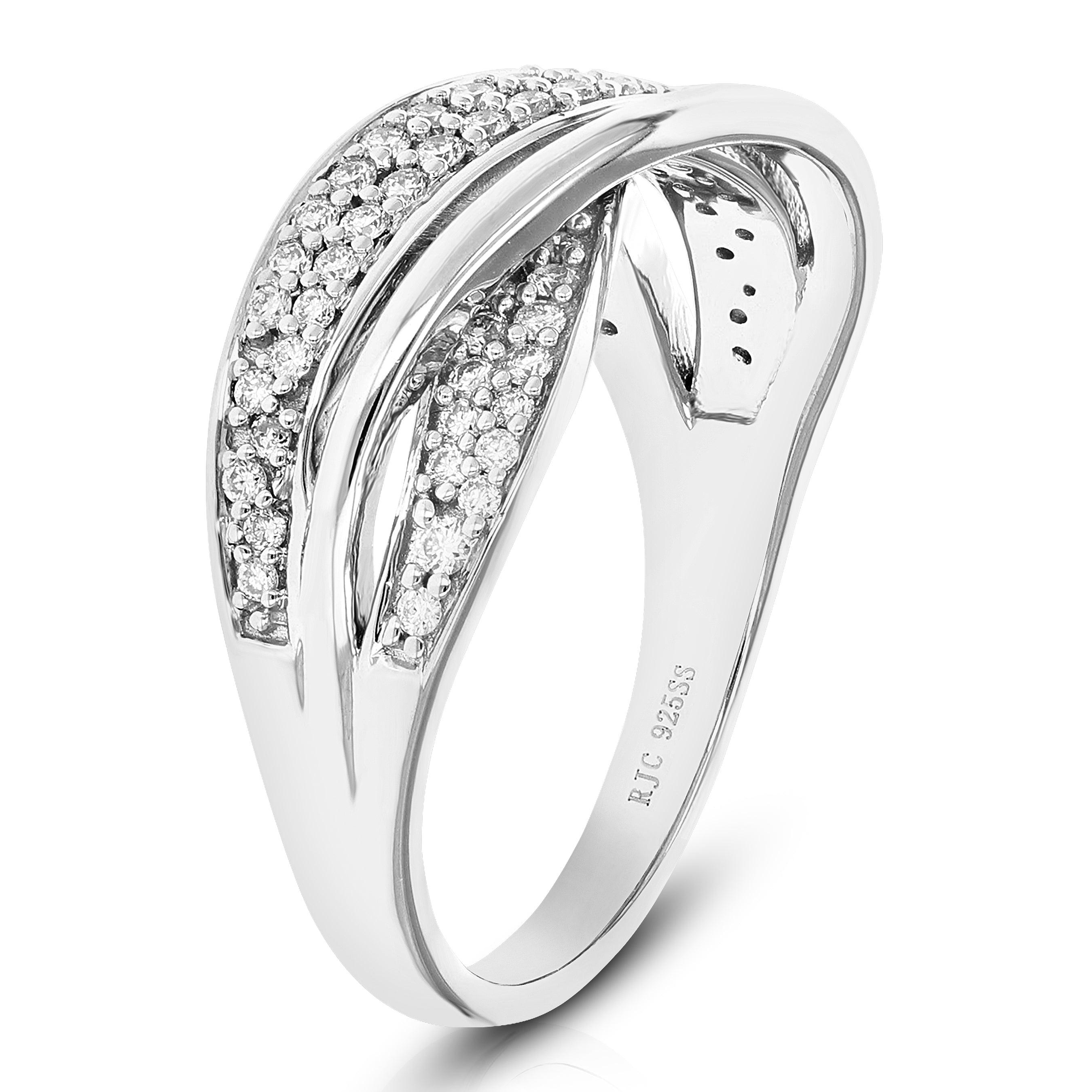 Crossover Round Wedding Band