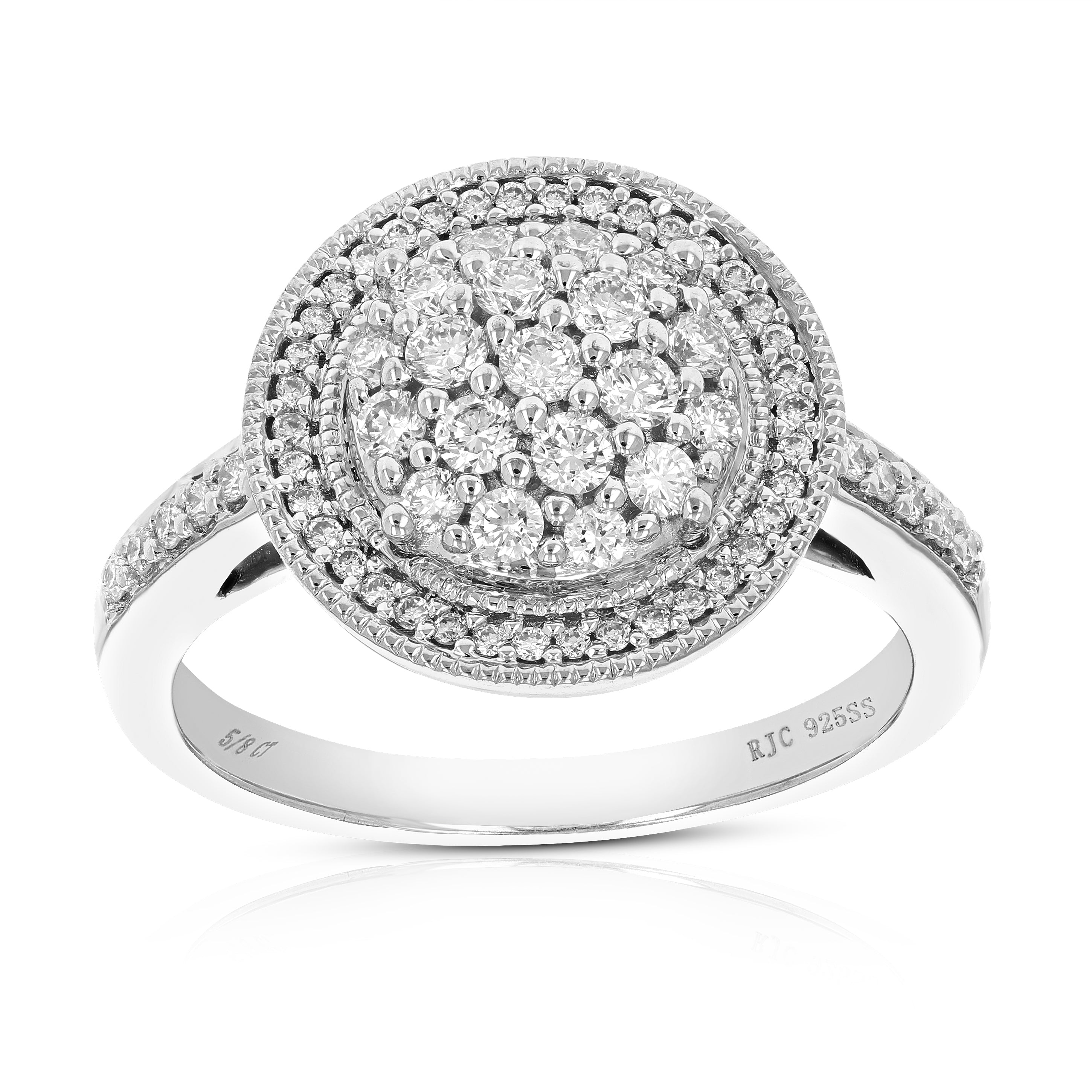 Round Cluster Diamond Engagement Ring