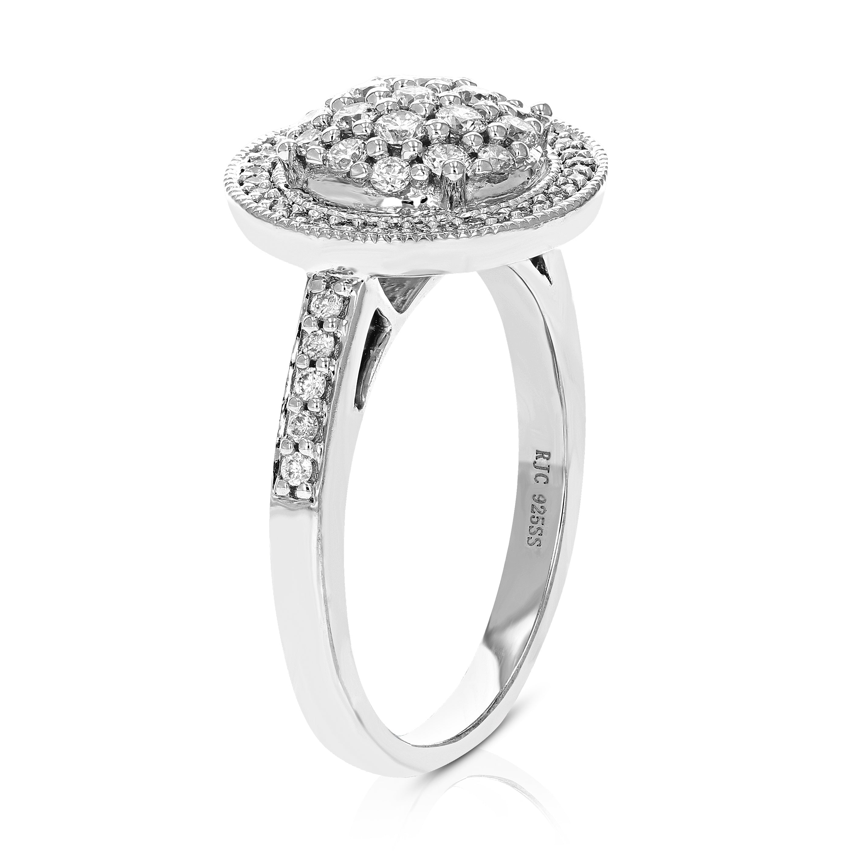 Round Cluster Diamond Engagement Ring