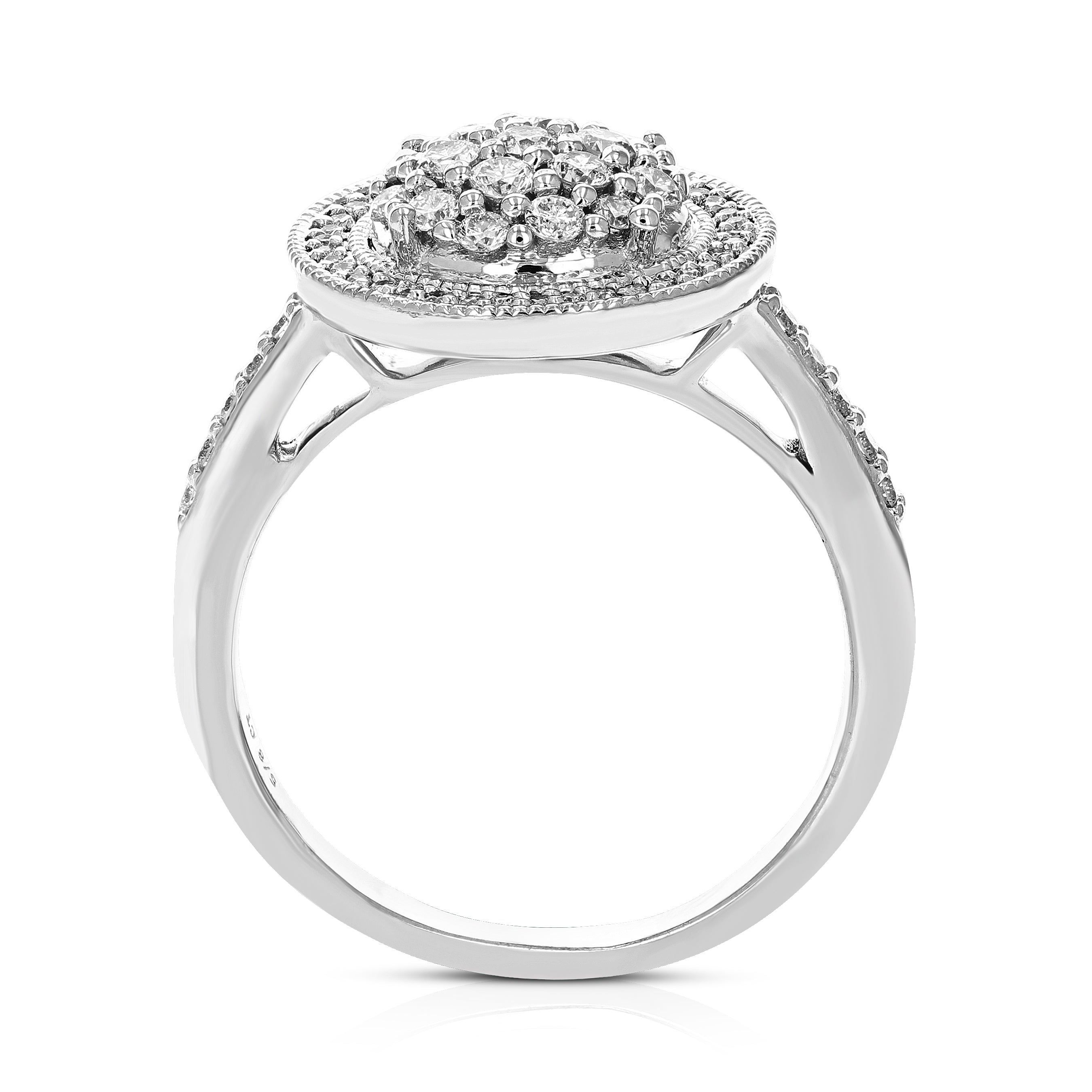 Round Cluster Diamond Engagement Ring