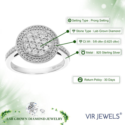 Round Cluster Diamond Engagement Ring