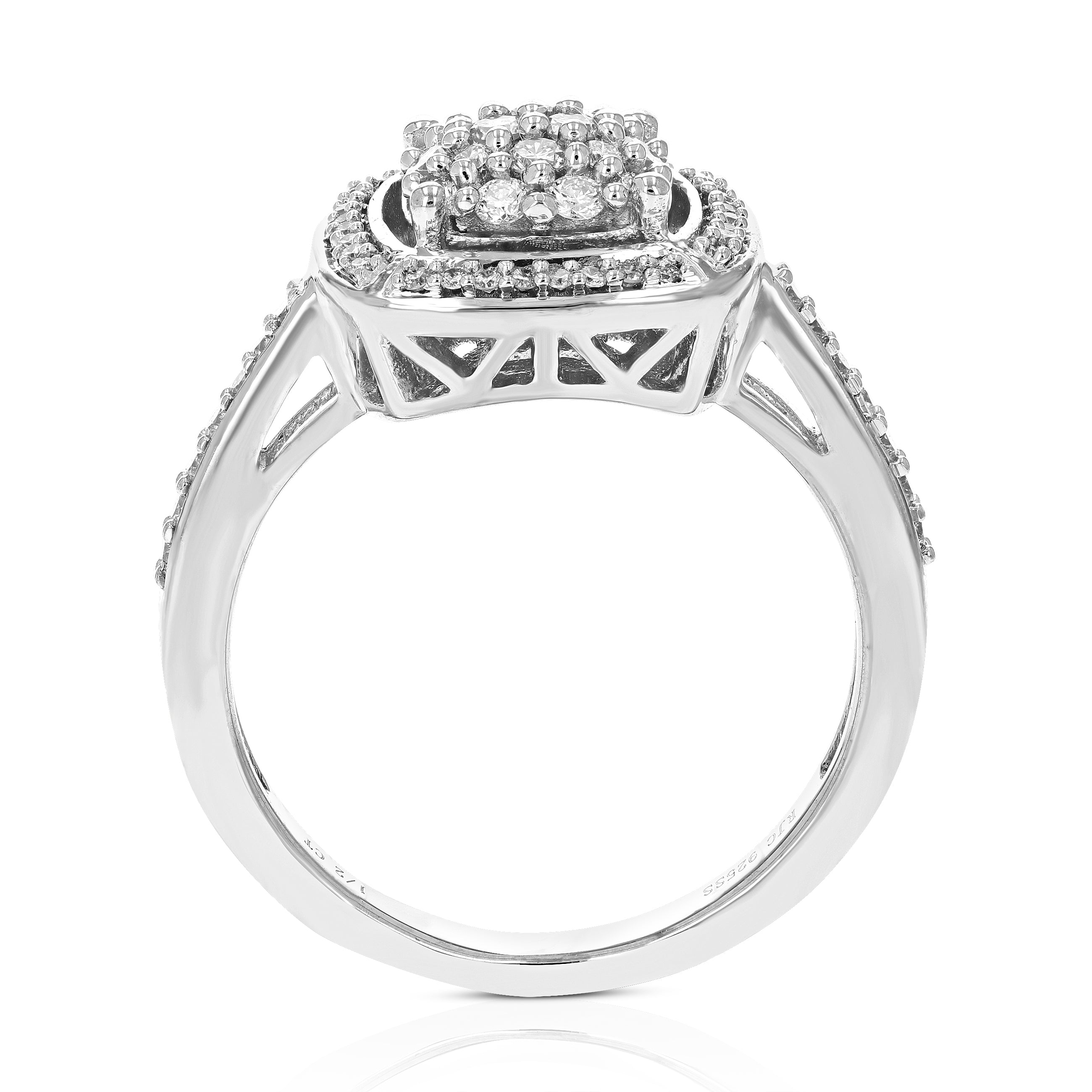 Cushion Cluster Diamond Engagement Ring