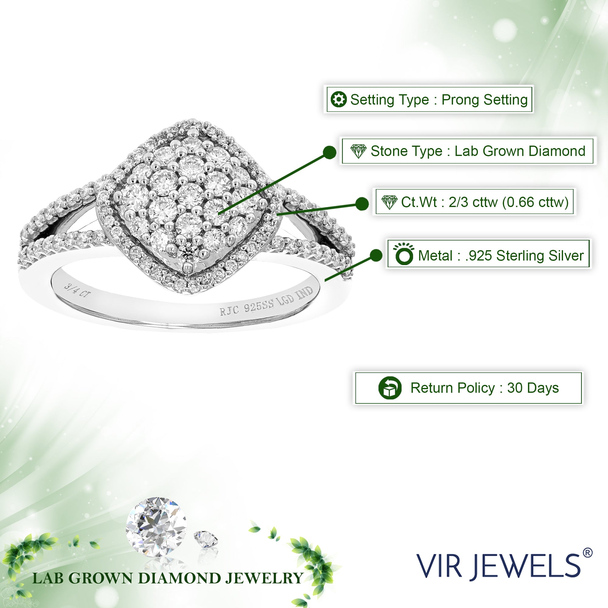 Composite Diamond Engagement Ring