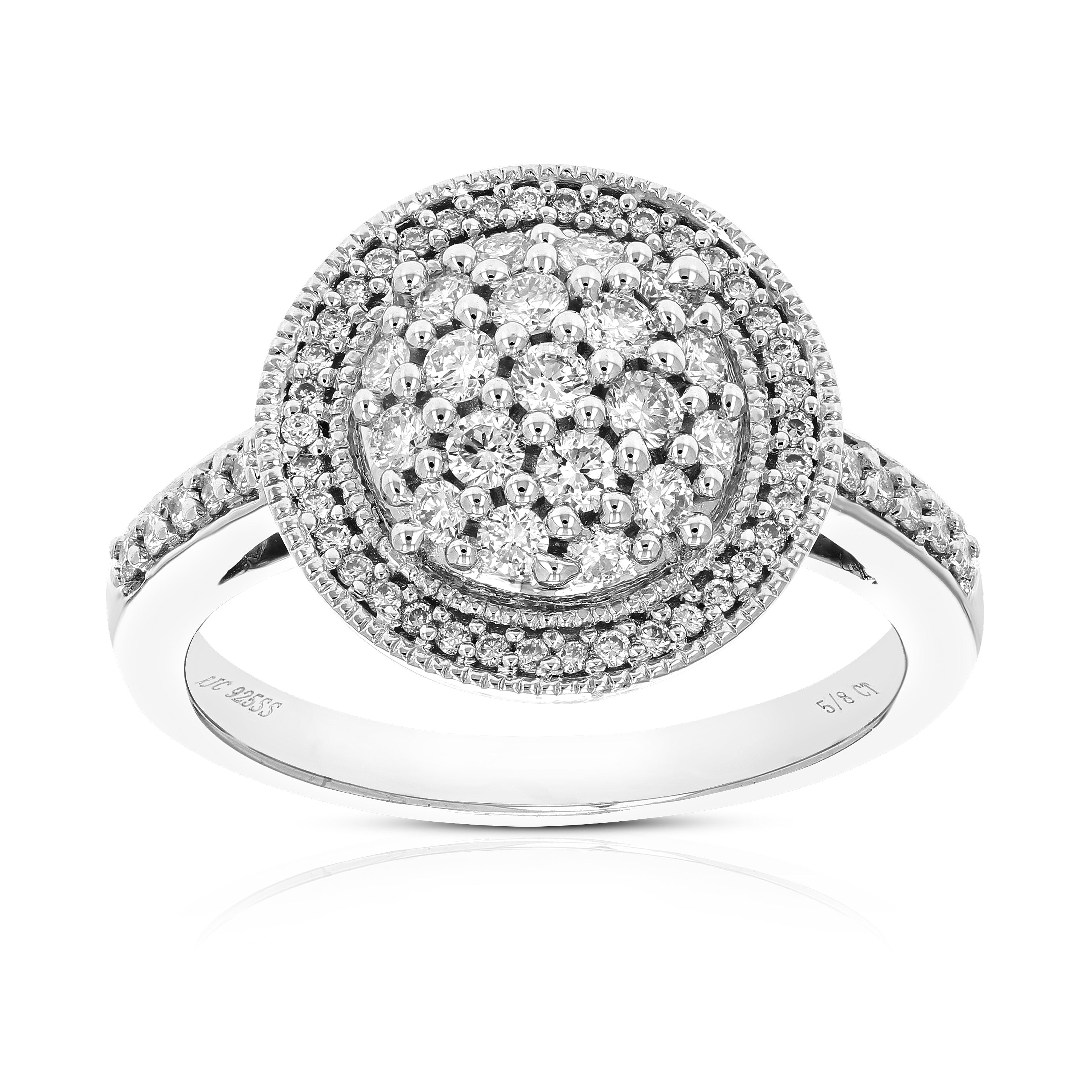 Round Cluster Diamond Engagement Ring