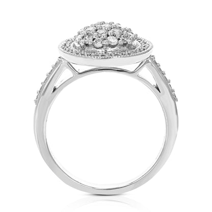 Round Cluster Diamond Engagement Ring