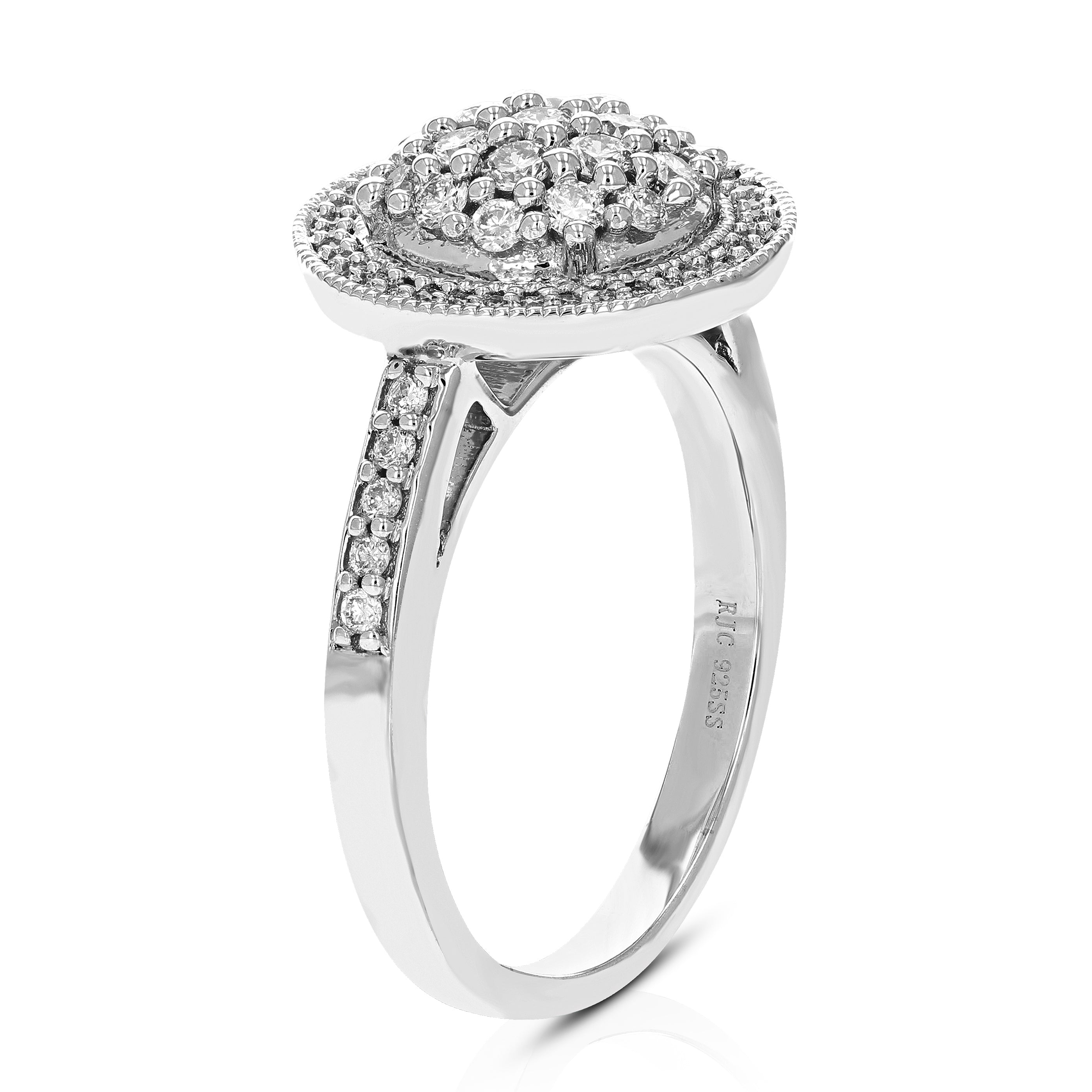 Round Cluster Diamond Engagement Ring