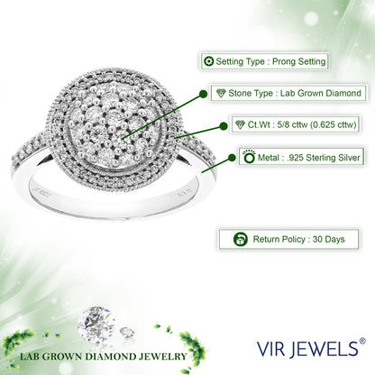 Round Cluster Diamond Engagement Ring