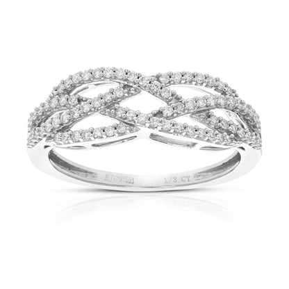 Twisted Shank Diamond Wedding Band