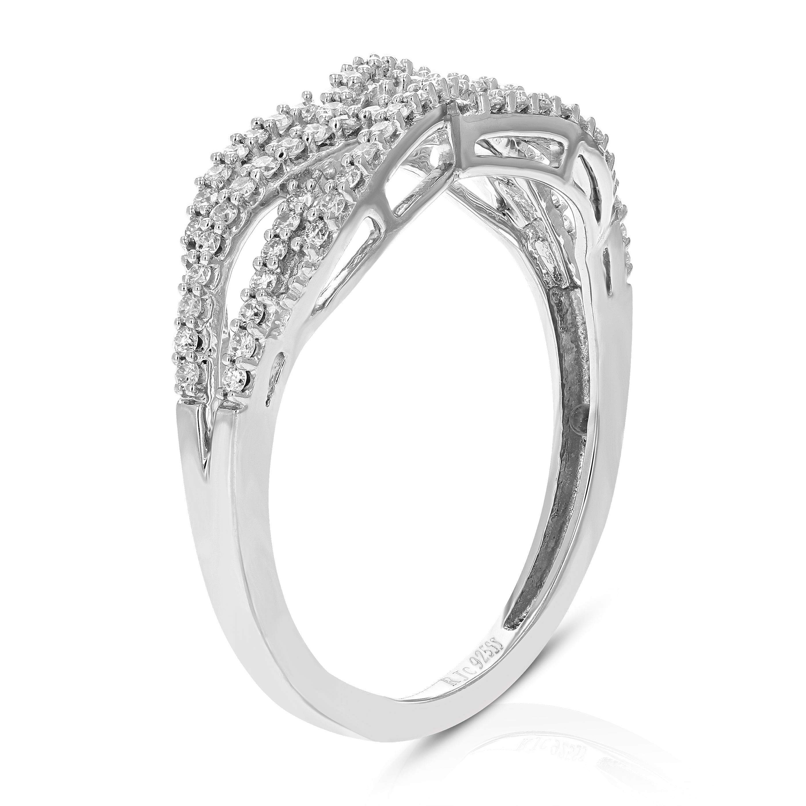 Twisted Shank Diamond Wedding Band