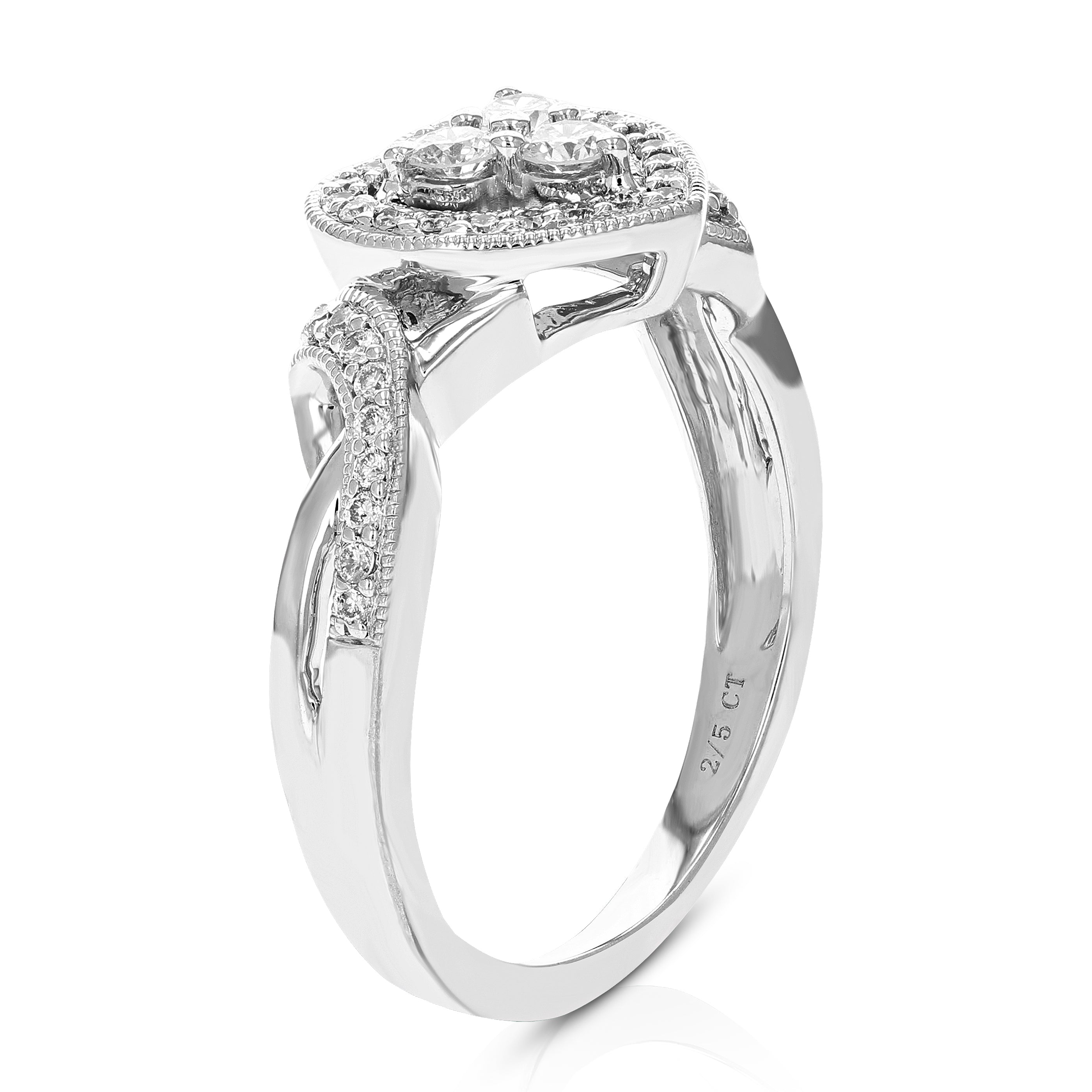 Cluster Diamond Heart Engagement Ring