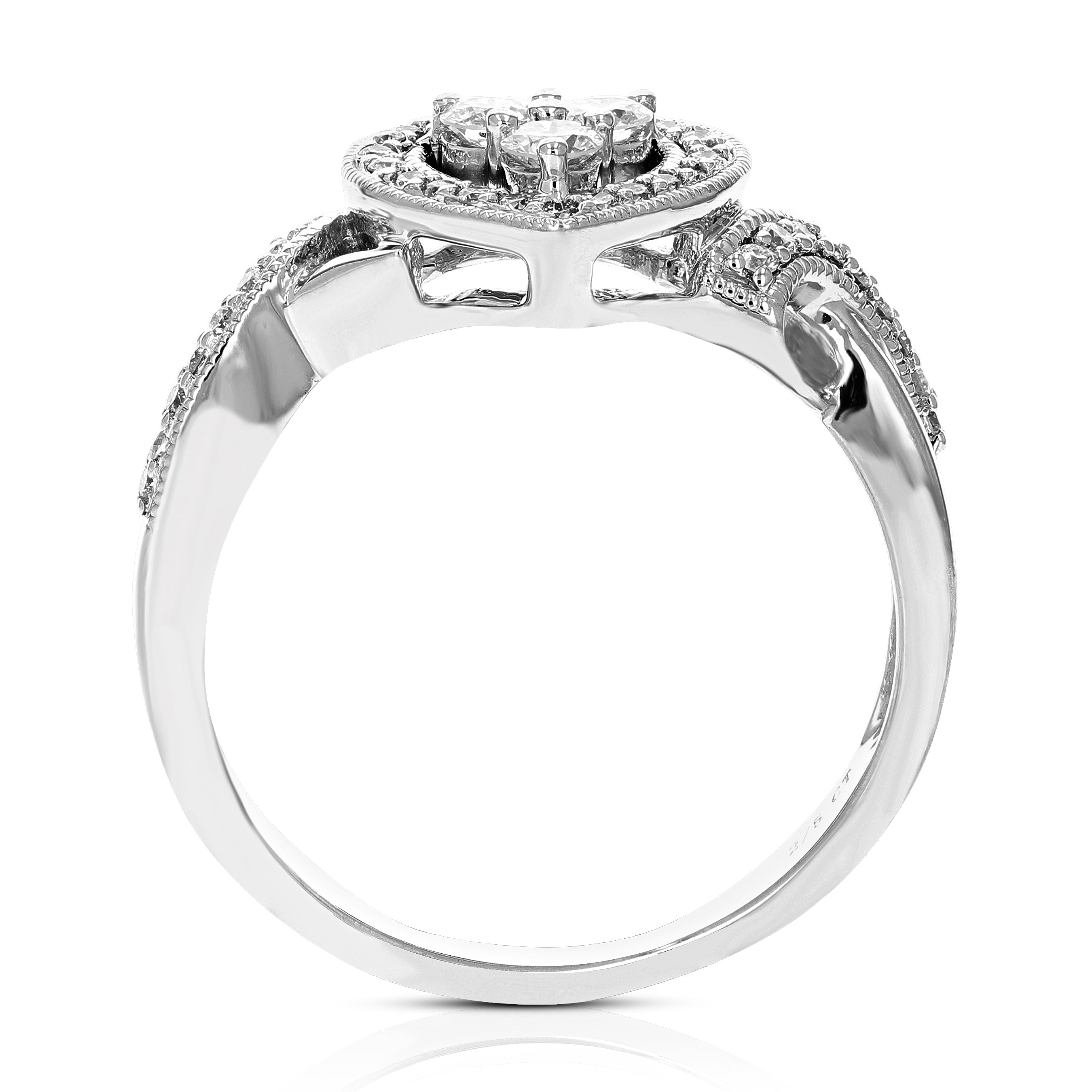 Cluster Diamond Heart Engagement Ring