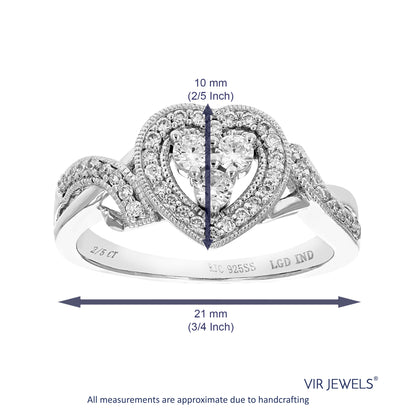 Cluster Diamond Heart Engagement Ring