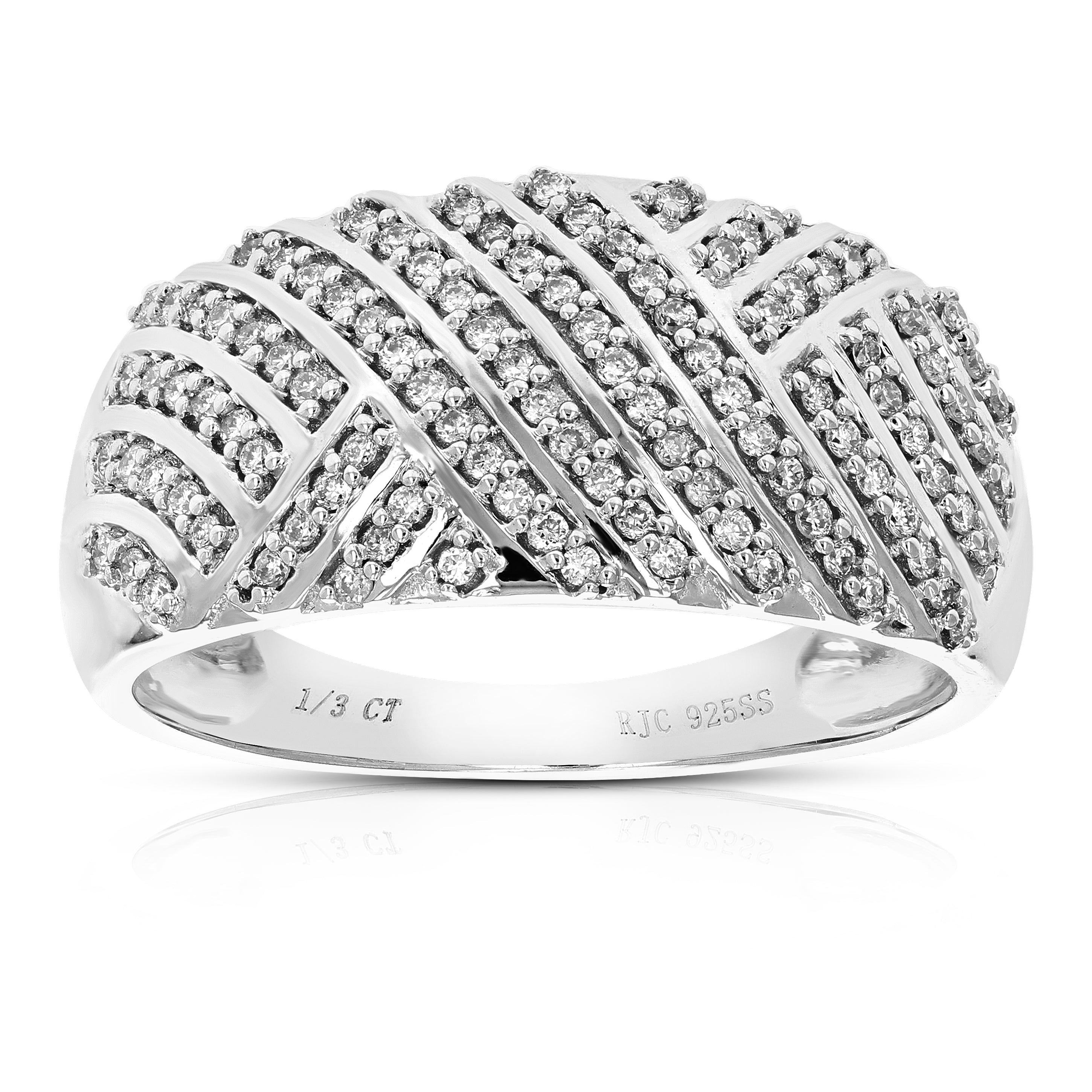 Criss Cross Diamond Wedding Band