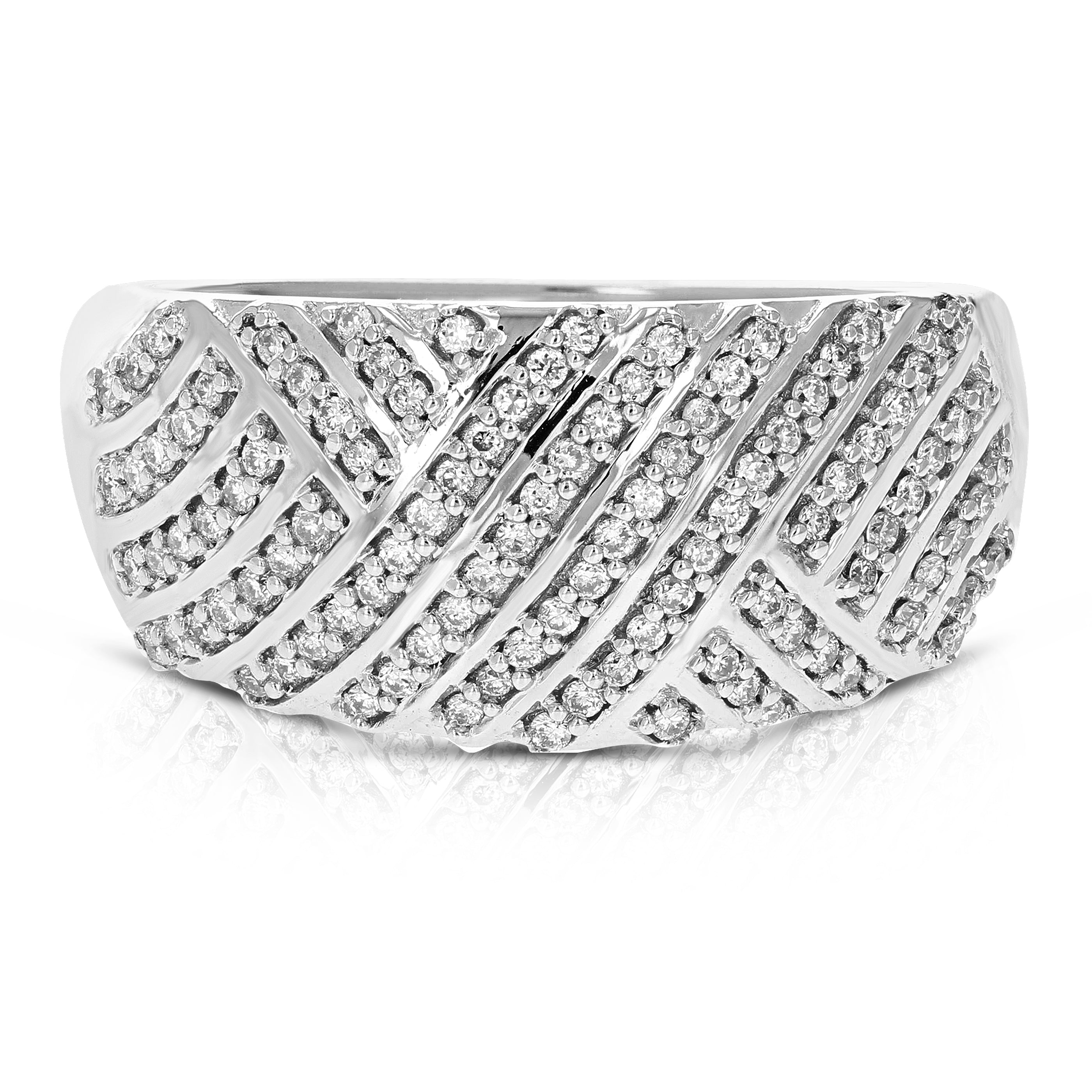 Criss Cross Diamond Wedding Band