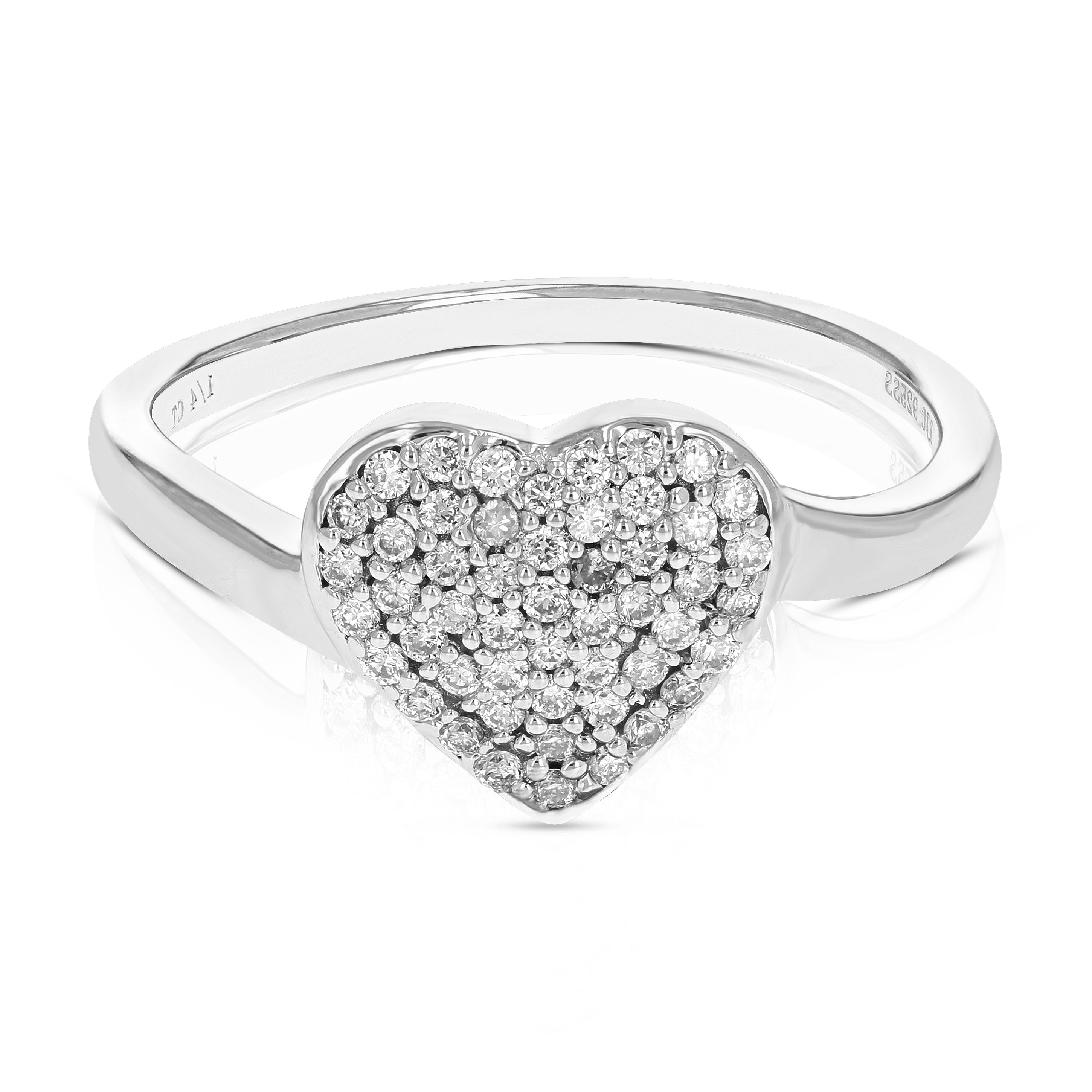 Heart Round Diamond Engagement Ring