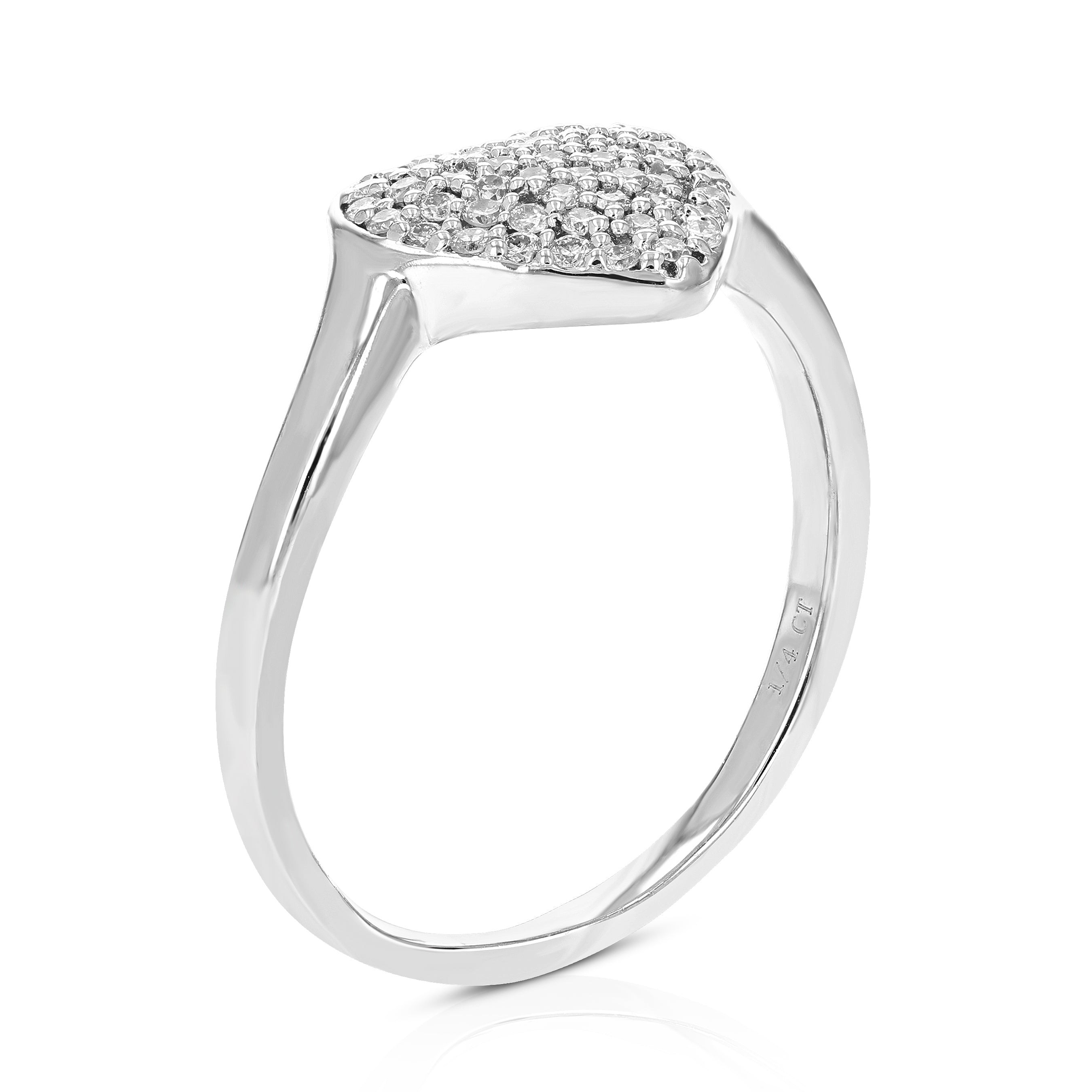 Heart Round Diamond Engagement Ring