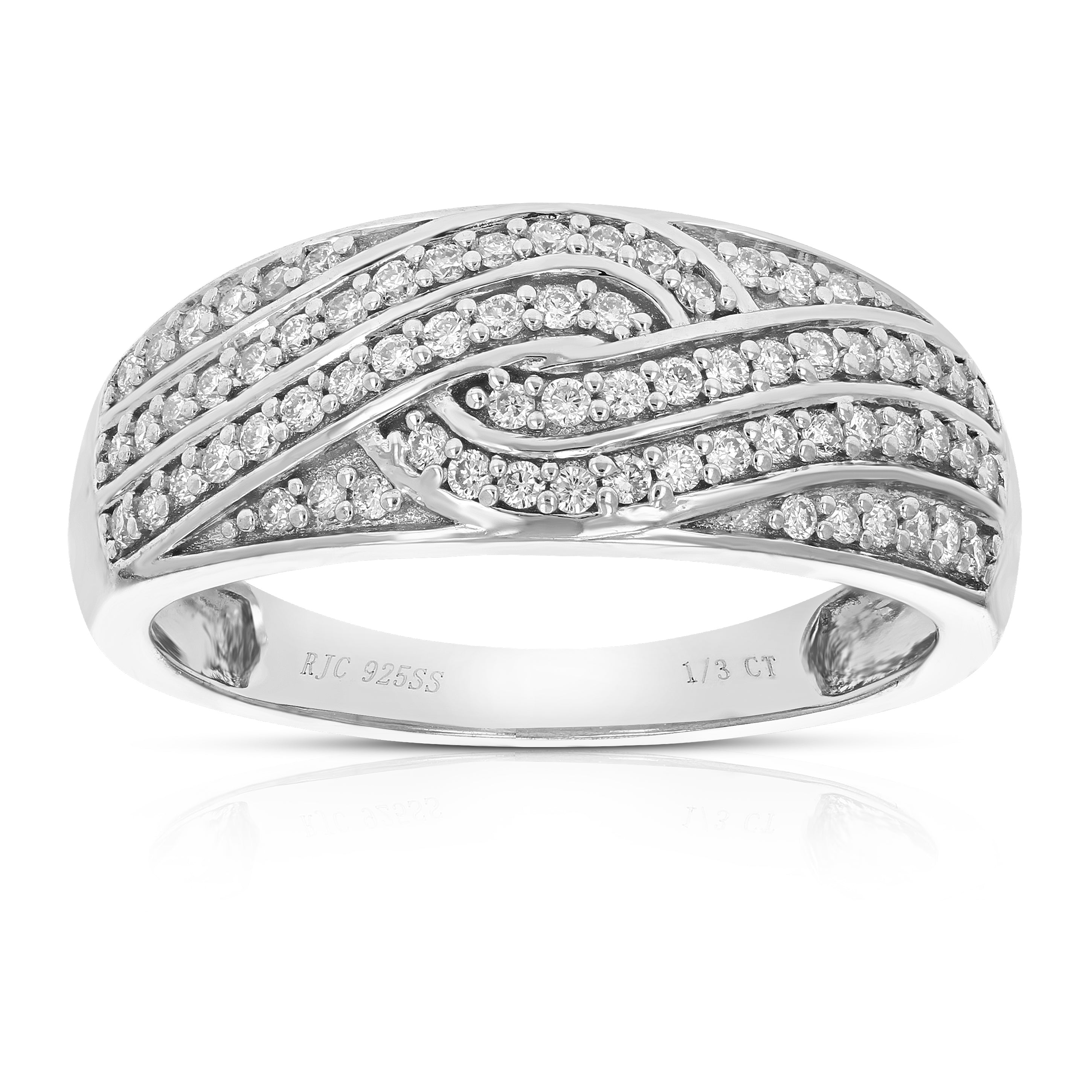 Cross Over Twisted Layer Wedding Band